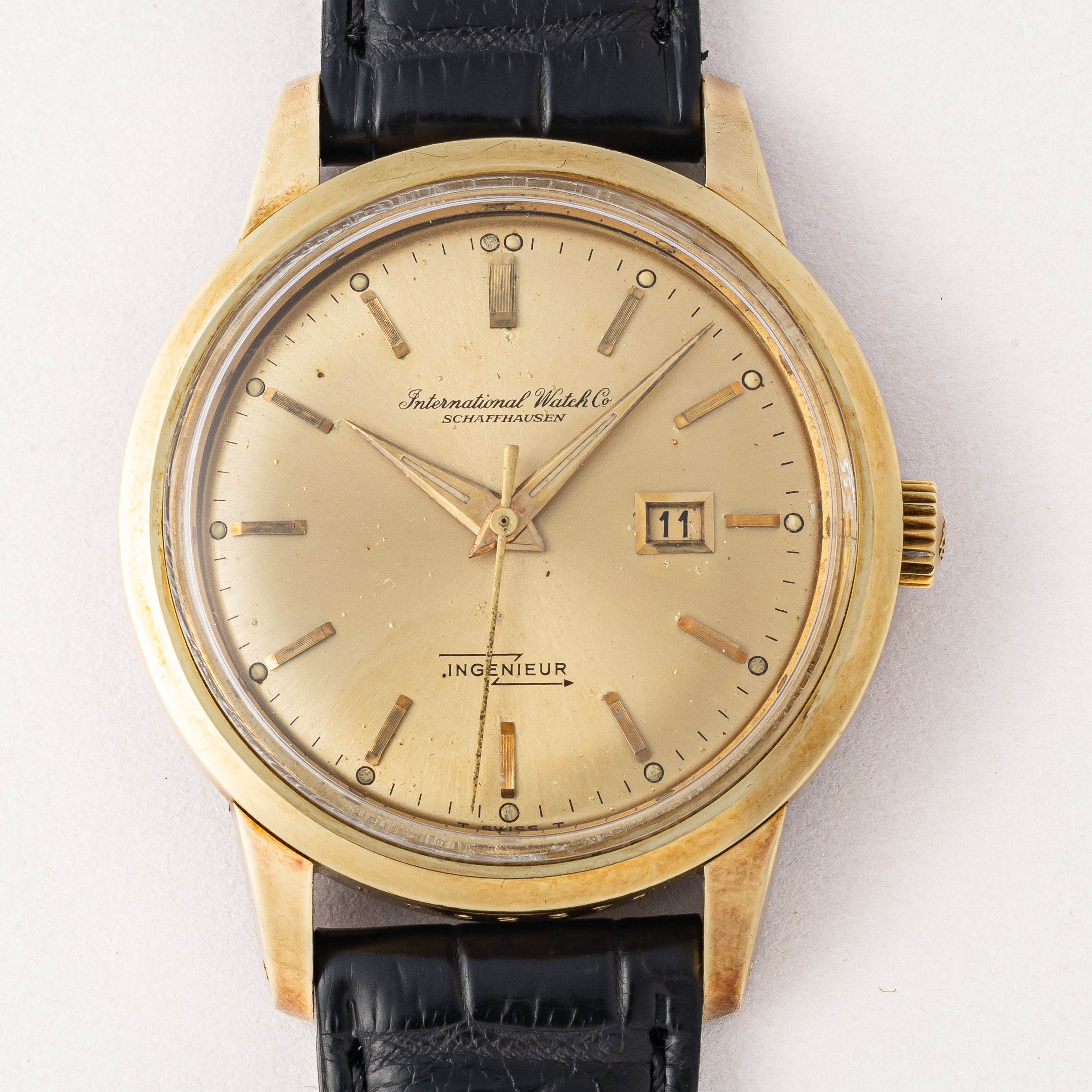 IWC 14金無垢インヂュニア 1963年製 Ref.766A バックステン ペラトン式自動巻Cal.8531 純正尾錠付き