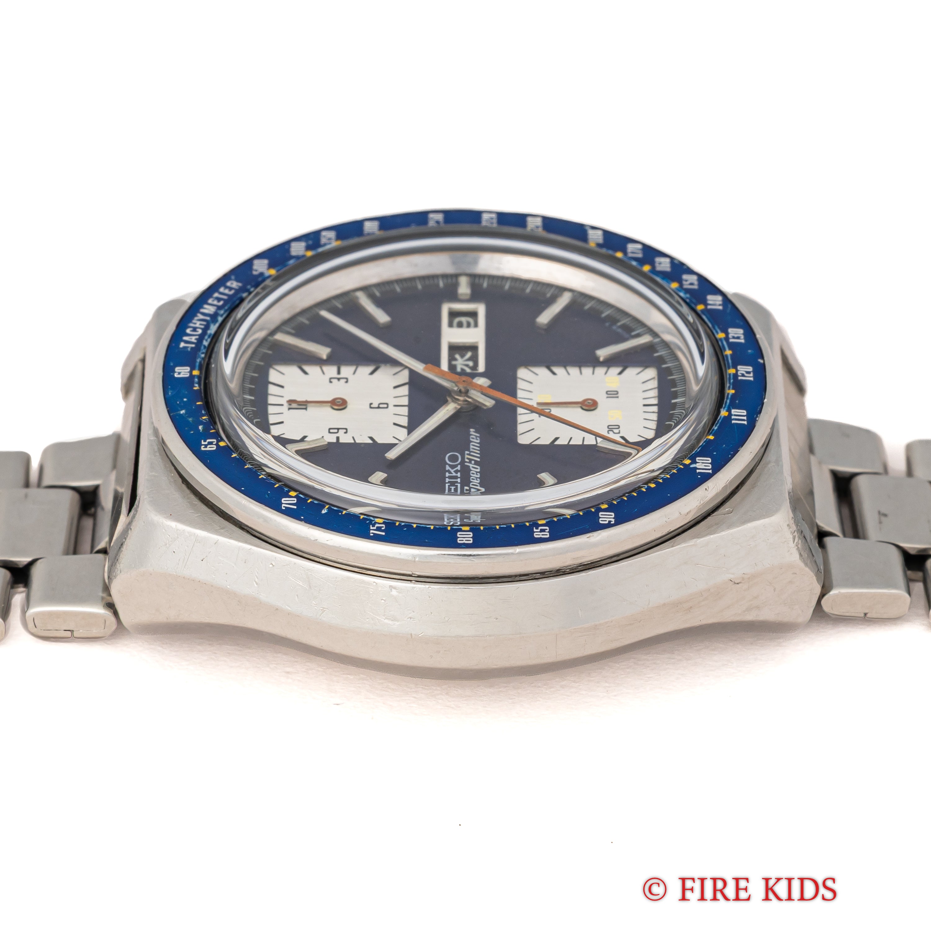 セイコー 角目 自動巻クロノグラフ 1976年製 Ref.6138-0030 ブルーダイヤル 純正ブレス付き