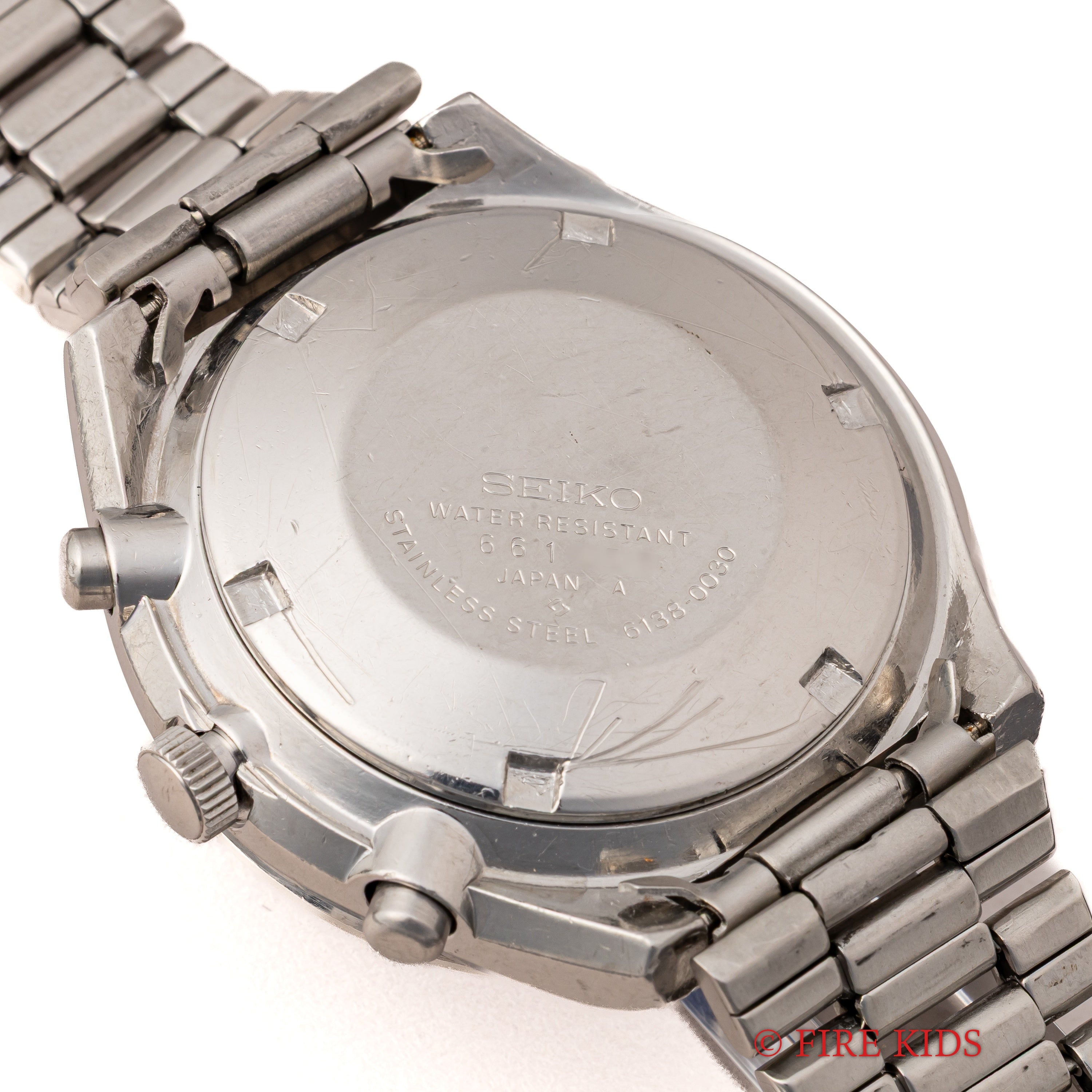 セイコー 角目 自動巻クロノグラフ 1976年製 Ref.6138-0030 ブルーダイヤル 純正ブレス付き