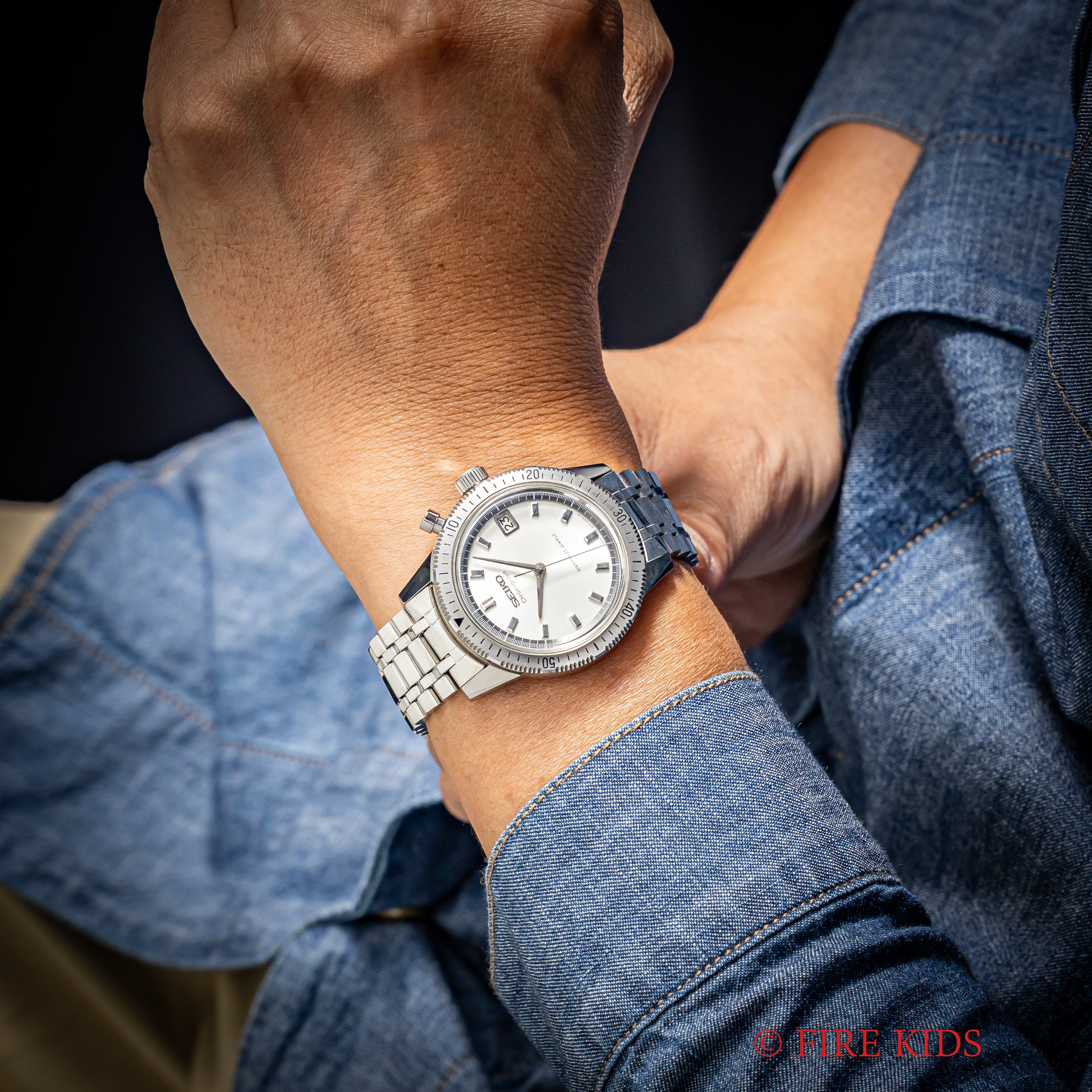 セイコー ワンプッシュクロノ 1964年製 Ref.5717-8990 手巻き カレンダー付き ステンレスベゼル 純正ブレス付き