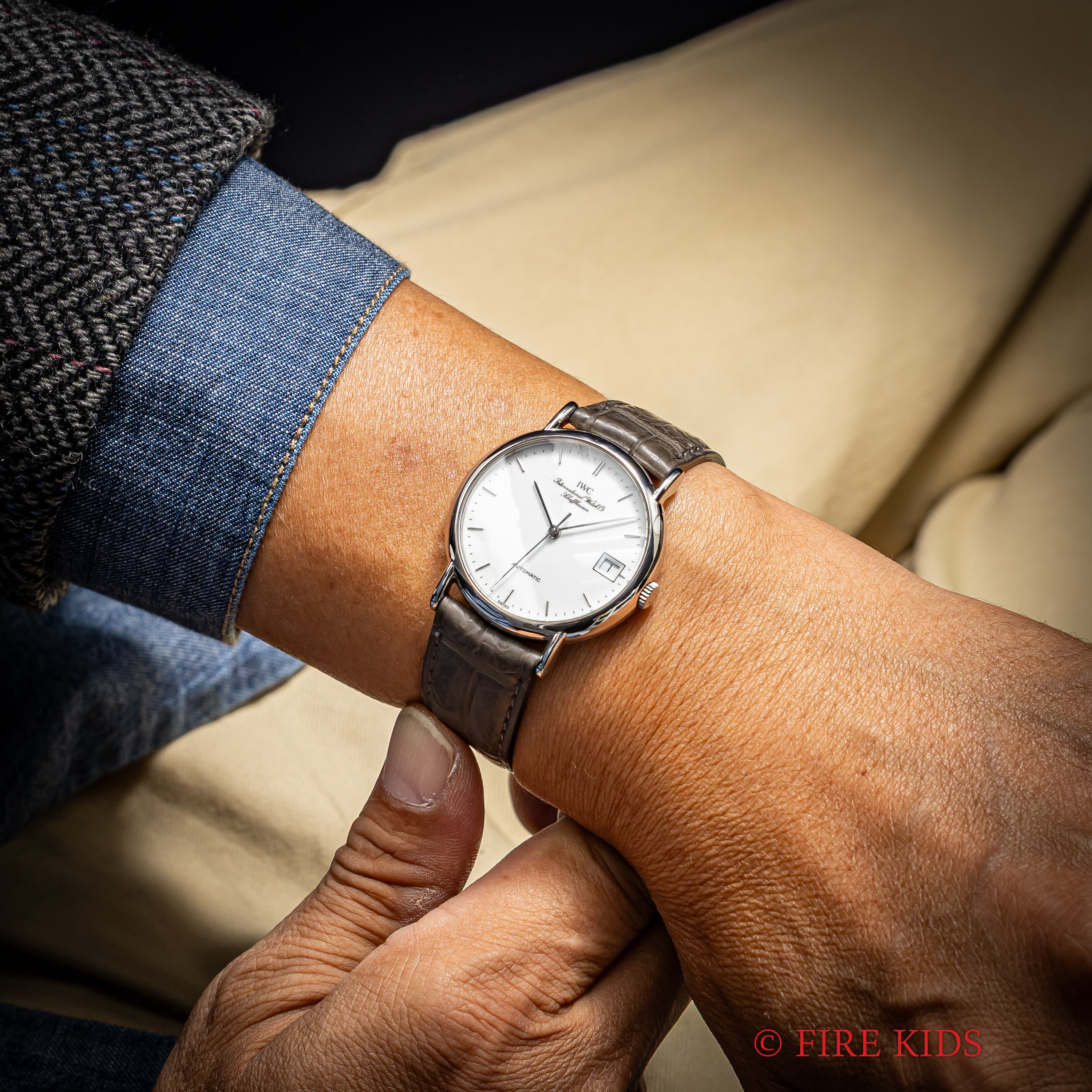 IWC ポートフィノ 1994年製 自動巻 ホワイトエナメルダイヤル 純正尾錠付き