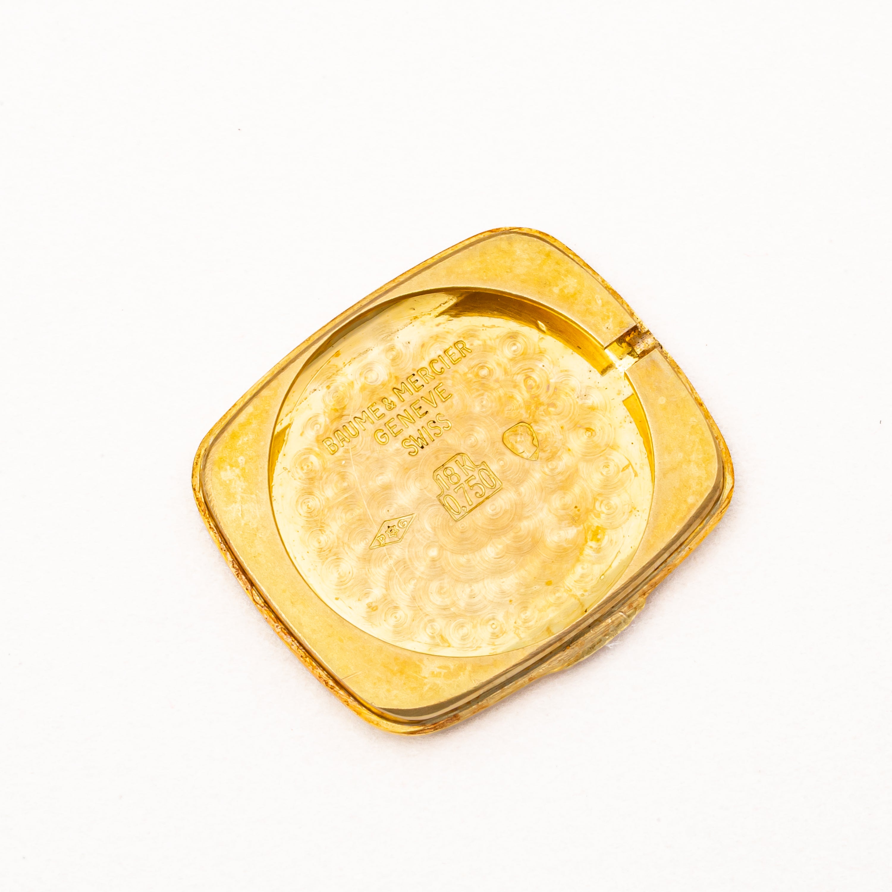 ボーム＆メルシエ 1970年代製 18金無垢イエローゴールド エトリエデザイン  手巻き ホワイトローマンダイヤル