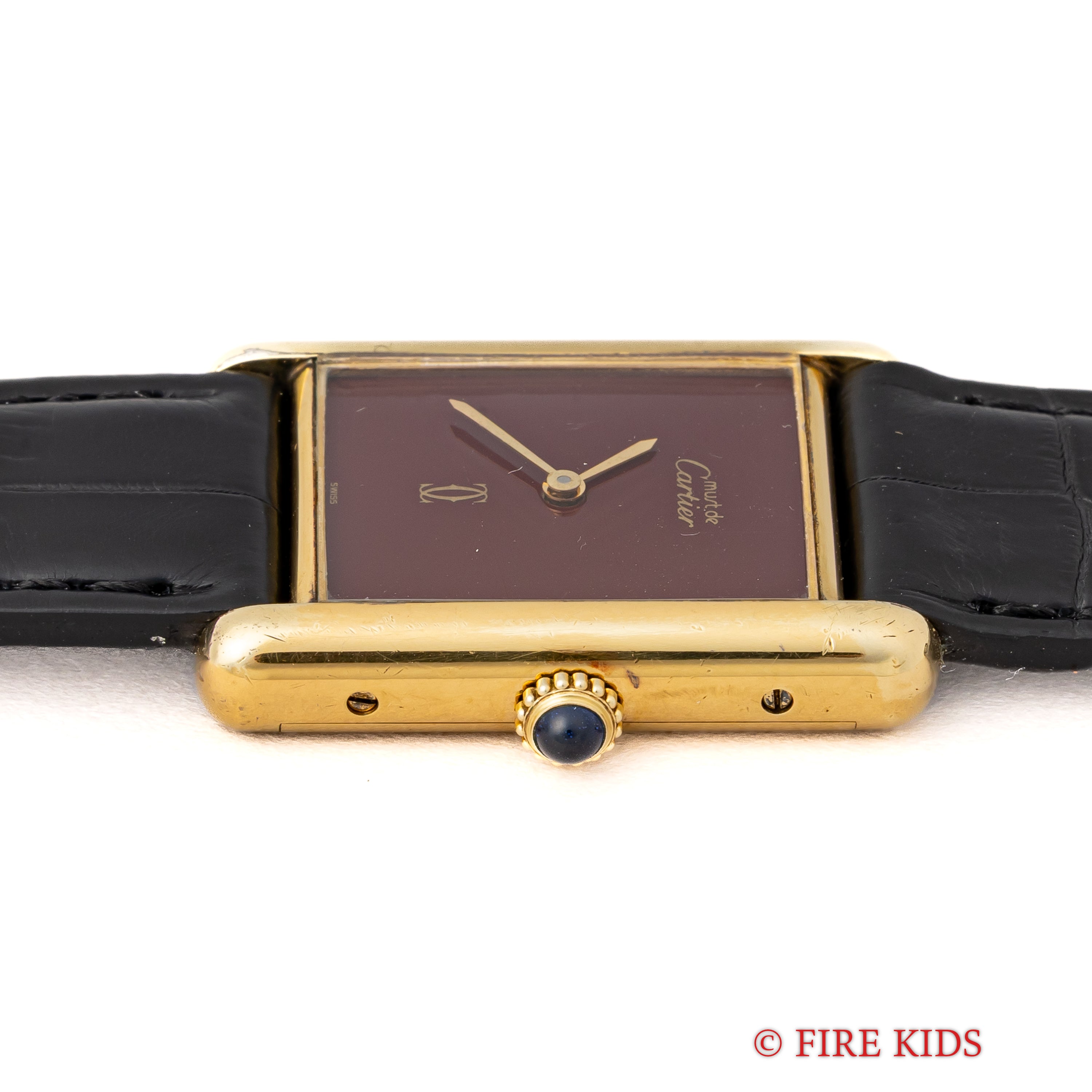 カルティエ マストタンク 1980年代製 LMサイズ 手巻き ガーネットダイヤル