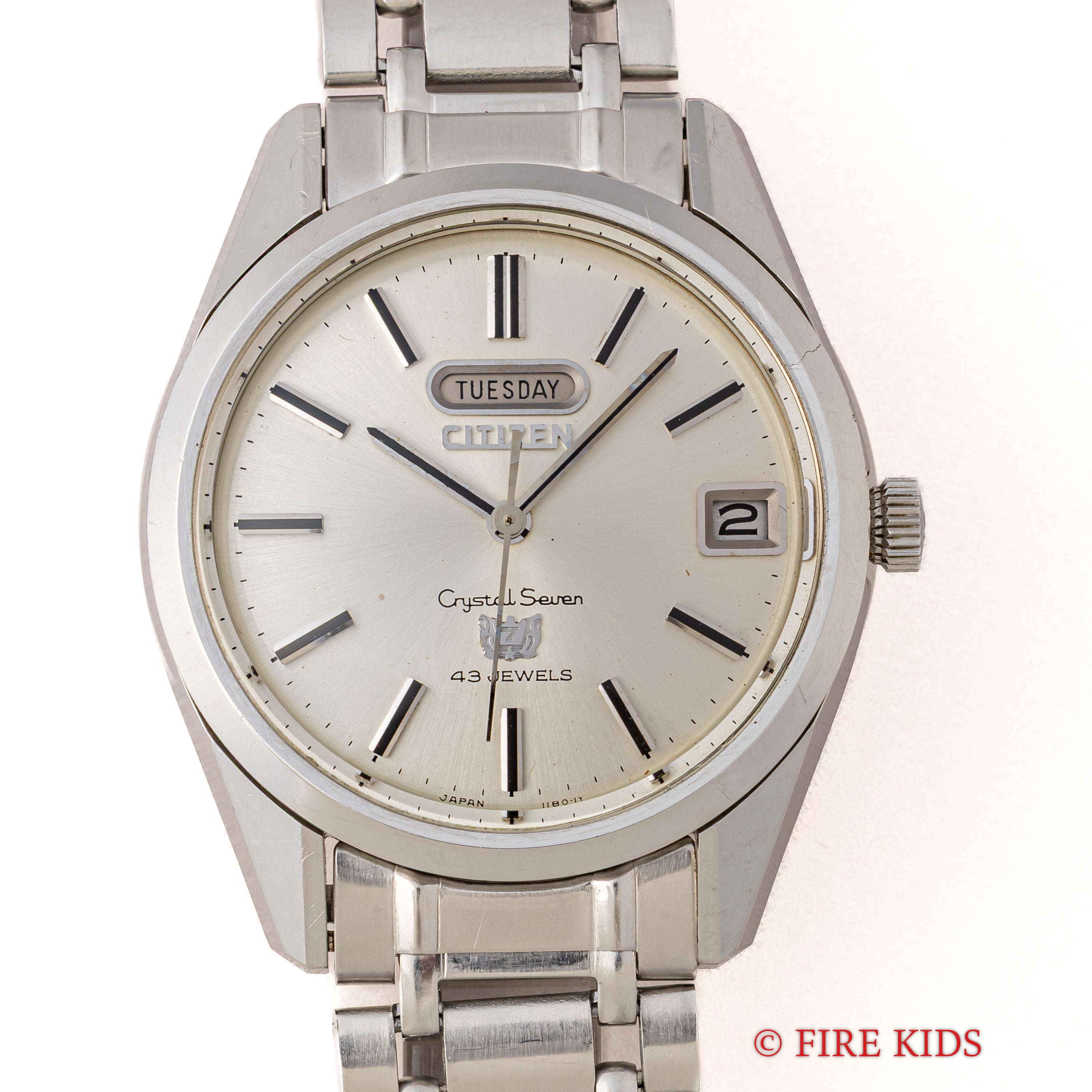 シチズン クリスタル7 43石 1967年製 自動巻 Cal.5204 純正ステンレスブレス