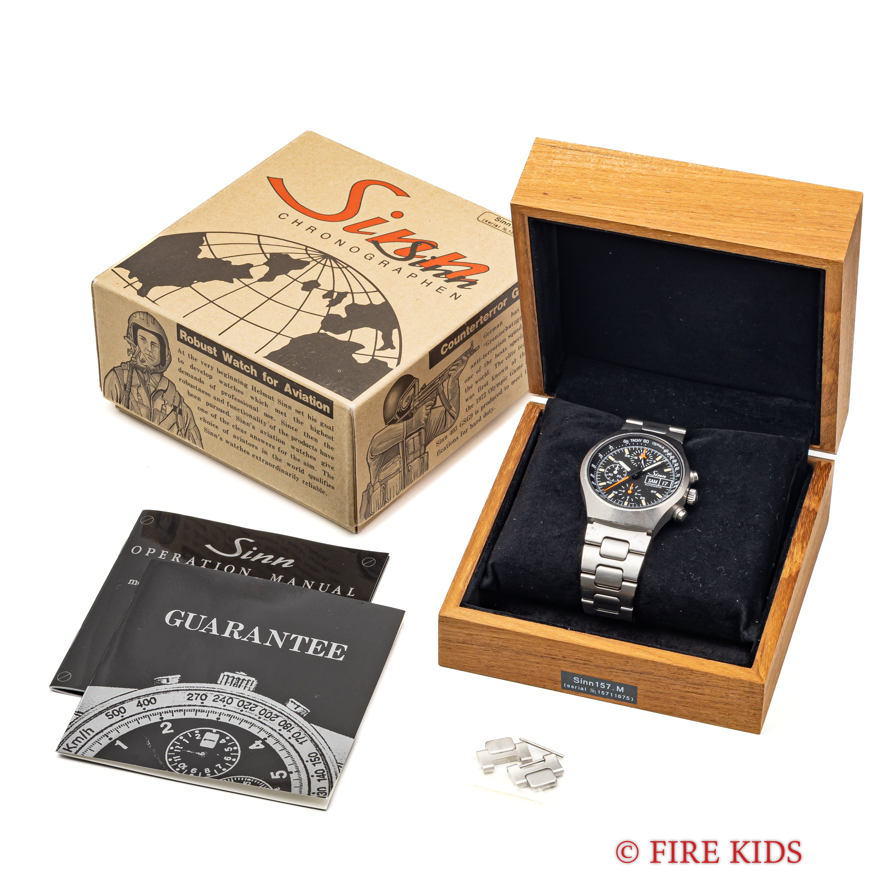 ジン クロノグラフ 157.M 2000年発行ギャラ（平成12年）自動巻 Cal.レマニア5100 純正ブレス 箱ギャラ