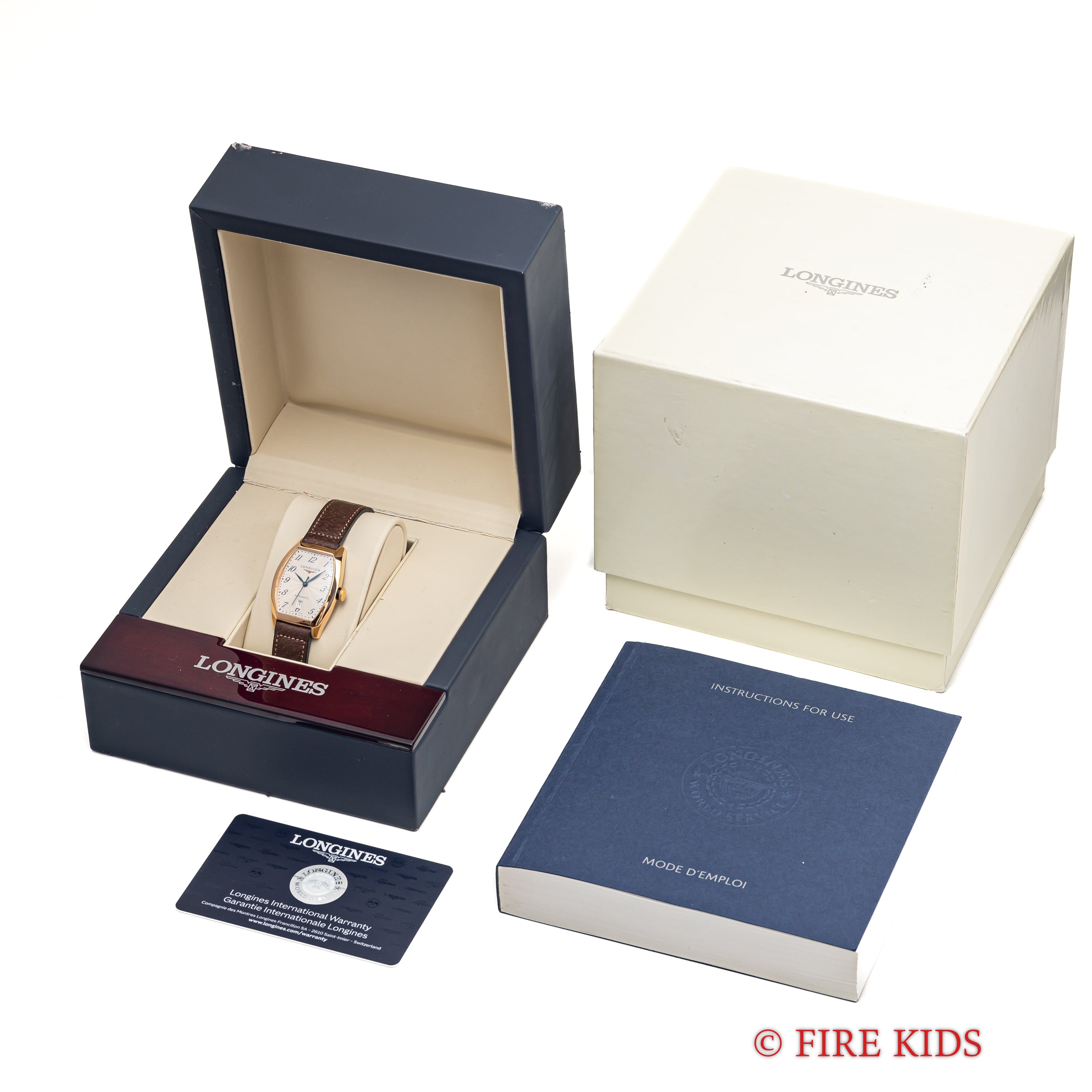 ロンジン エヴィデンツァ 1990年代製 18金無垢ピンクゴールド トノー型 純正GF尾錠付き 箱、ギャラ付き