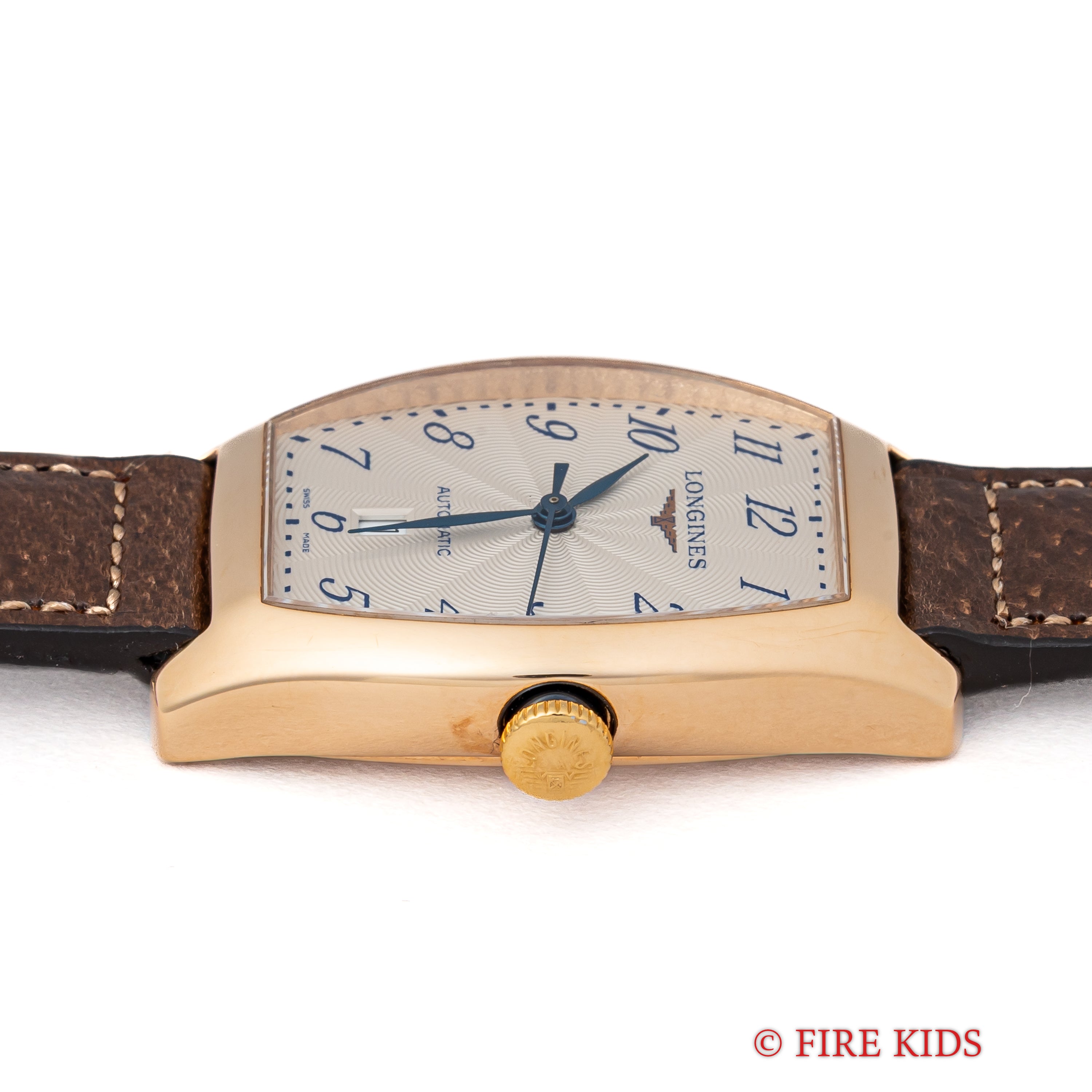 ロンジン エヴィデンツァ 1990年代製 18金無垢ピンクゴールド トノー型 純正GF尾錠付き 箱、ギャラ付き