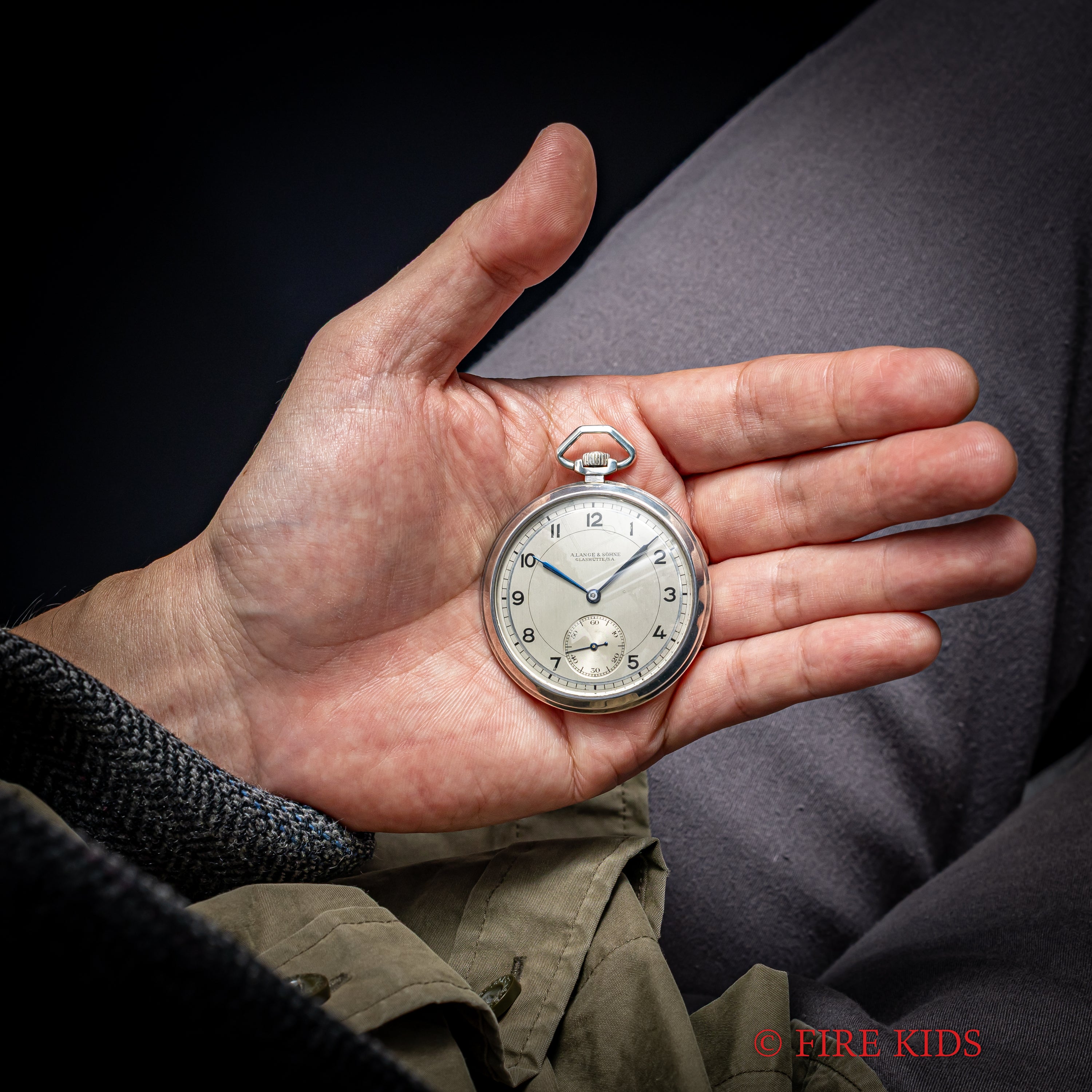 A.ランゲ＆ゾーネ 銀無垢懐中時計 1930年代製 アラビアダイヤル 手巻 ジャーマンシルバーケース