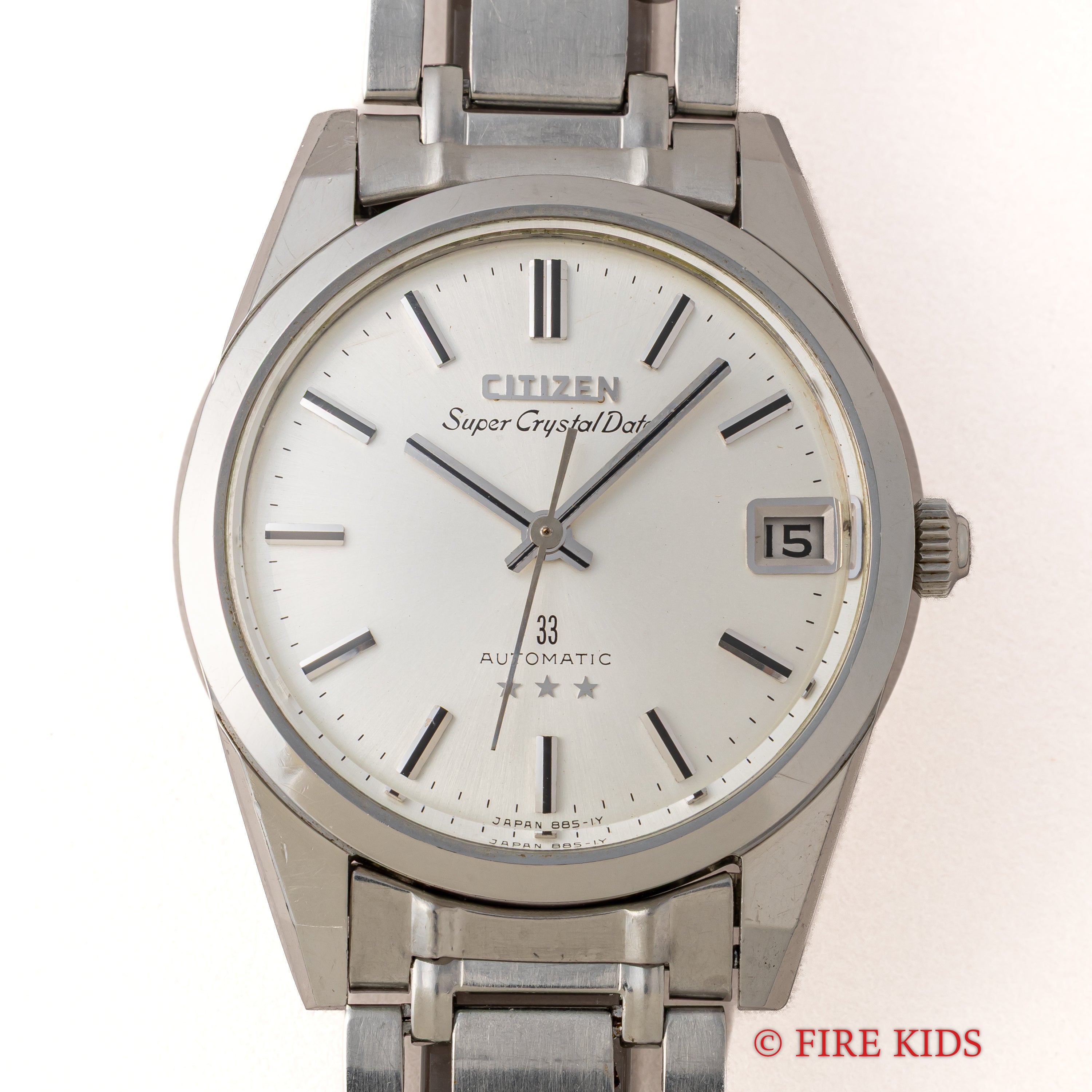 シチズン スーパークリスタルデイト 自動巻き Ref.AUDS 2803-Y GN 1967年製 33石 クリスタルガラス 純正ブレス付き