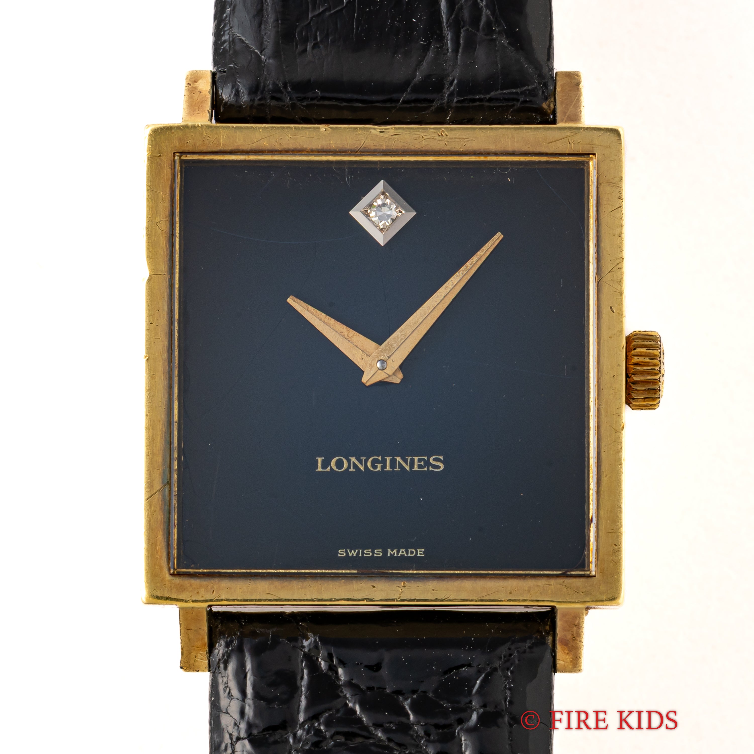 ロンジン スクエア 18金無垢イエローゴールド ダイヤ 1970年代製 手巻き Ref.4043 Cal.528