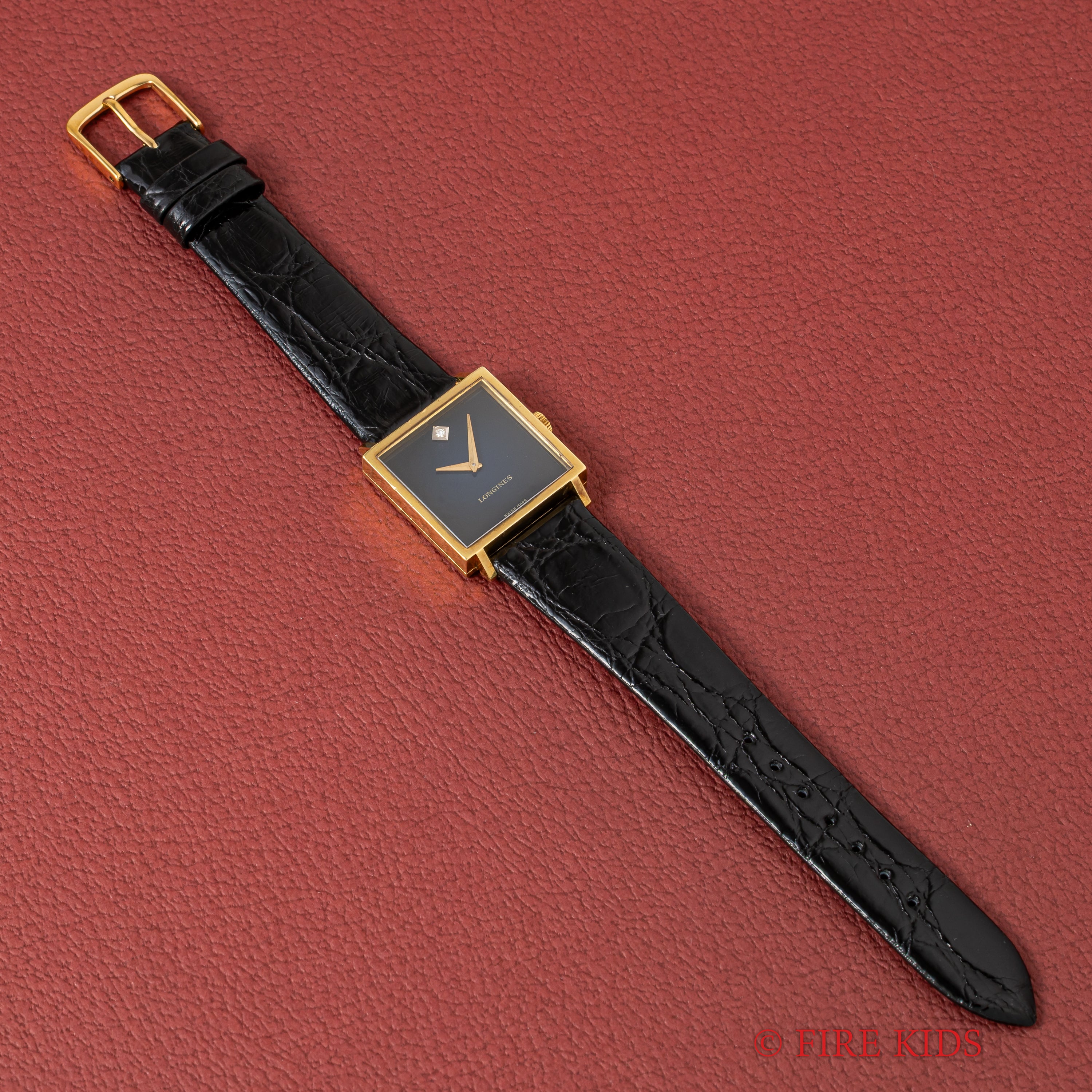 ロンジン スクエア 18金無垢イエローゴールド ダイヤ 1970年代製 手巻き Ref.4043 Cal.528