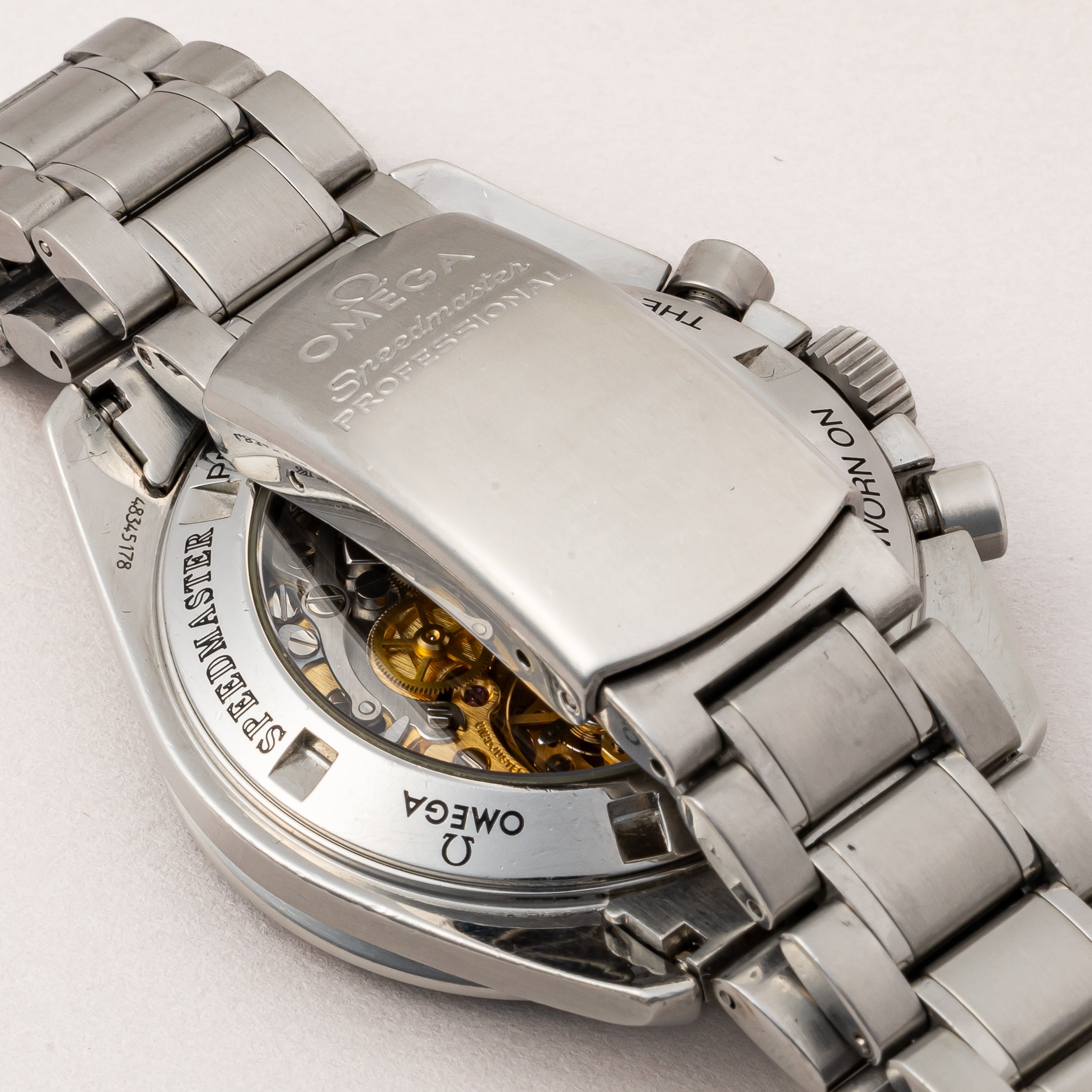 オメガ スピードマスター プロフェッショナル 1997年製 Ref.3450808 裏スケルトン 箱、ギャラ付き