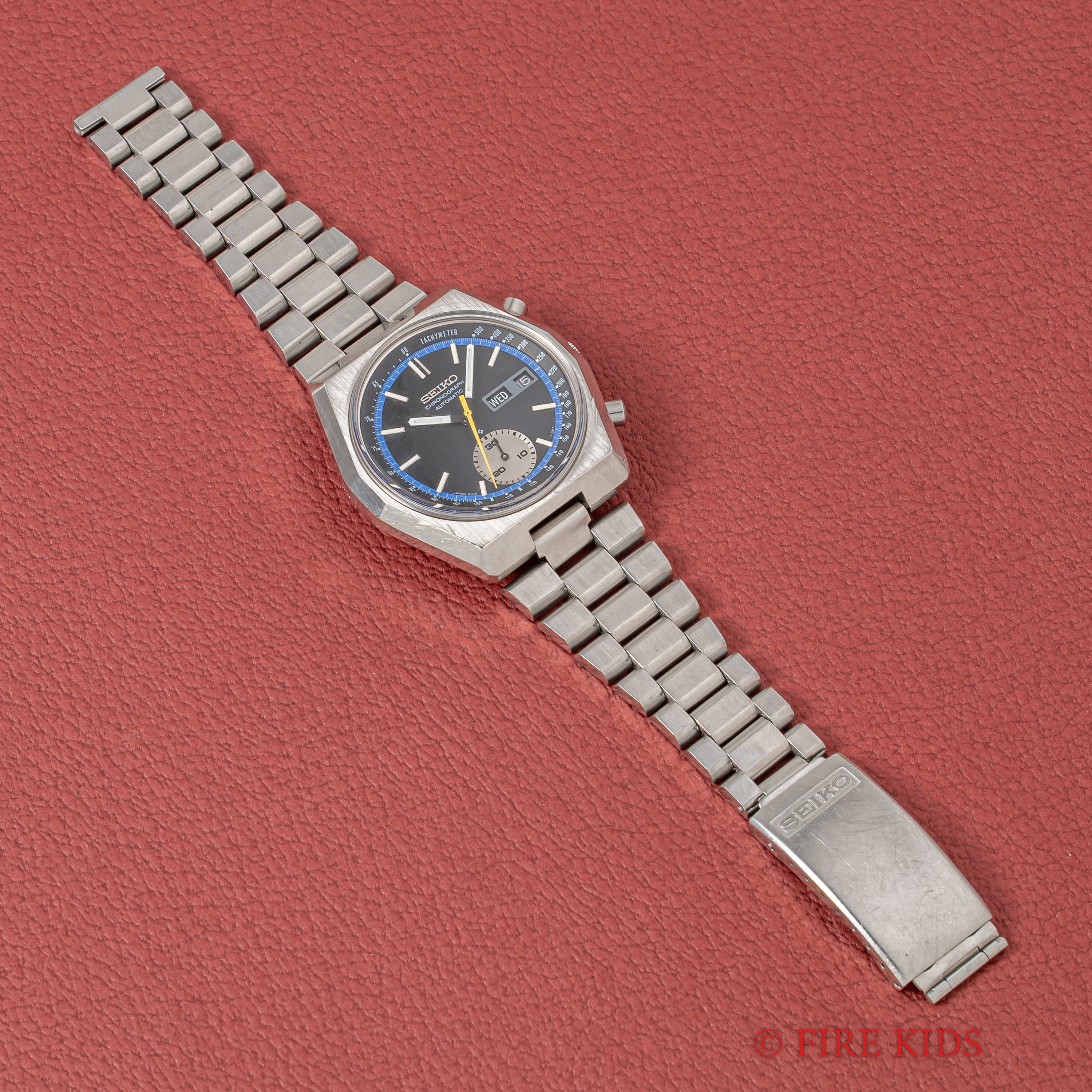 セイコー 自動巻きクロノグラフ 1974年製 Cal.6139B ヘキサゴンケース フランス語曜日 純正ブレス