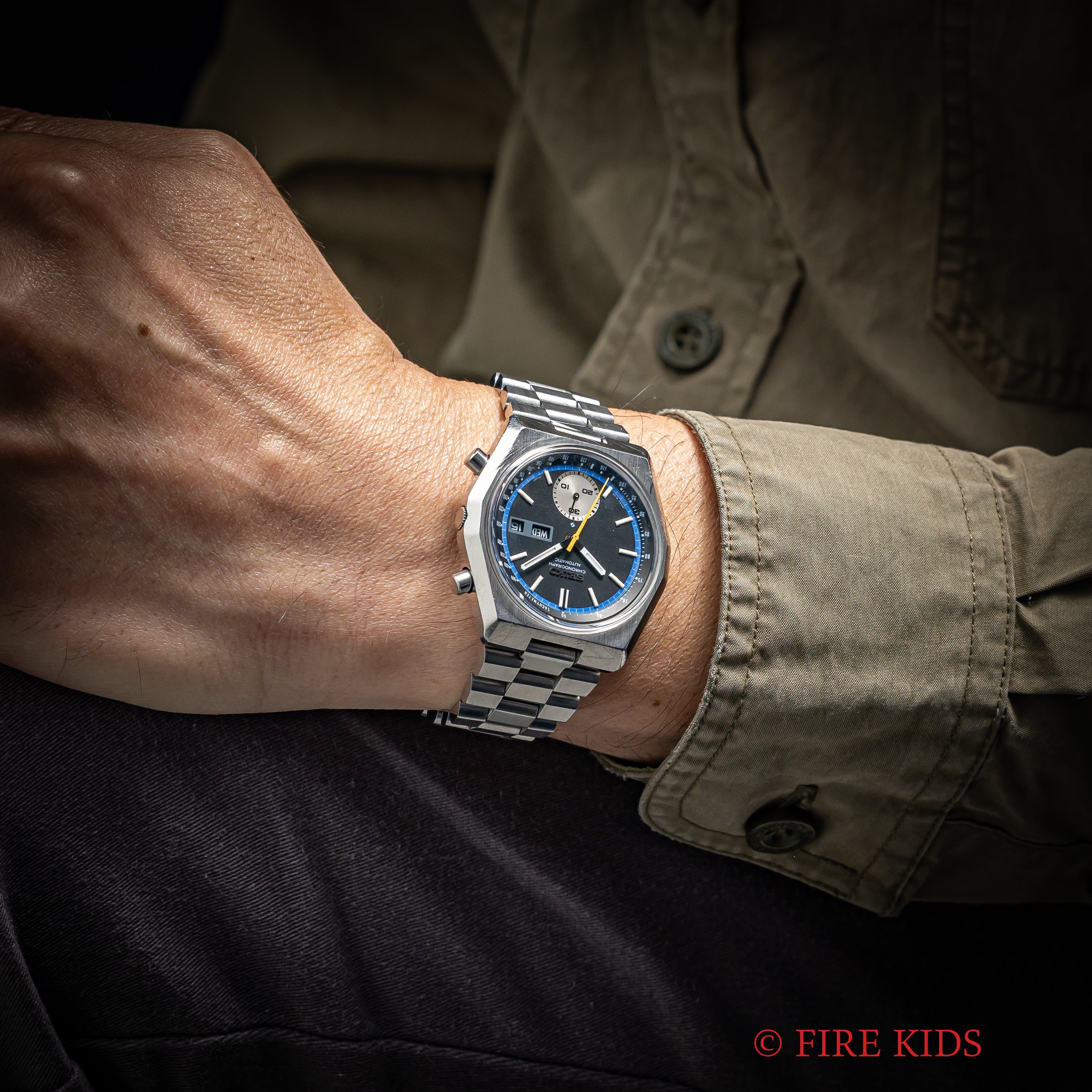 セイコー 自動巻きクロノグラフ 1974年製 Cal.6139B ヘキサゴンケース フランス語曜日 純正ブレス