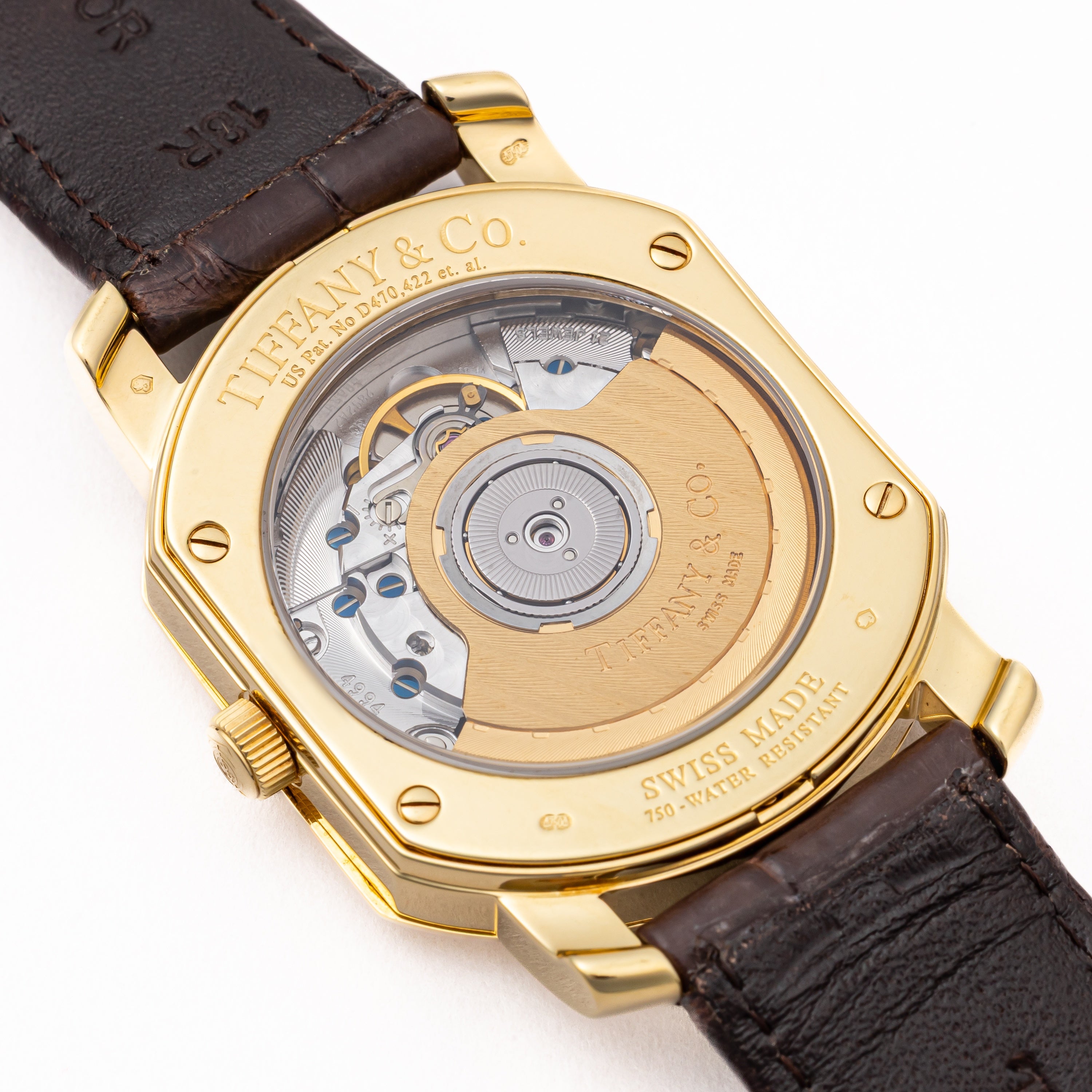 ティファニー マーククーペ 18金無垢 2003年製 クロノメーター自動巻き 純正18金無垢尾錠、箱、ギャラ付き