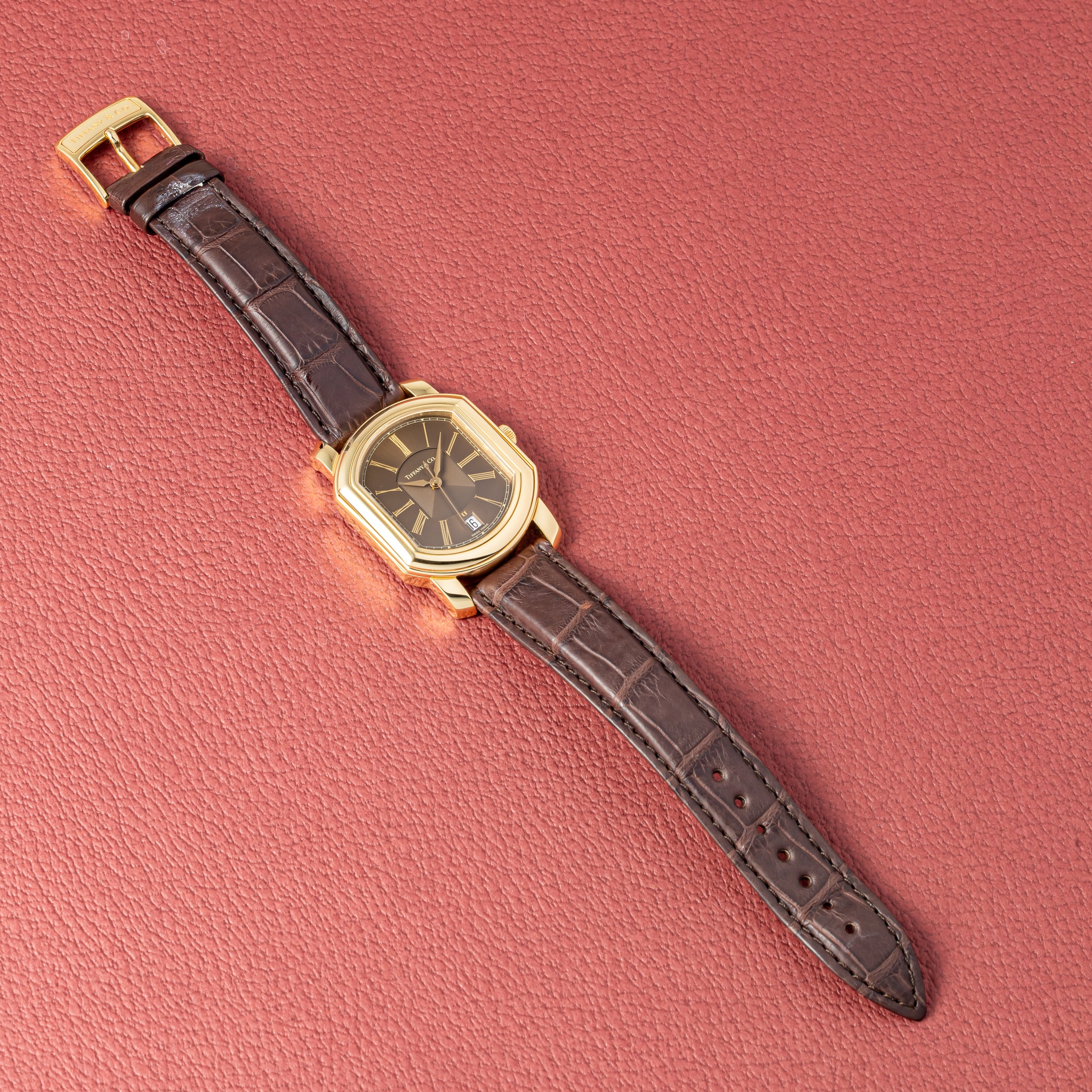 ティファニー マーククーペ 18金無垢 2003年製 クロノメーター自動巻き 純正18金無垢尾錠、箱、ギャラ付き