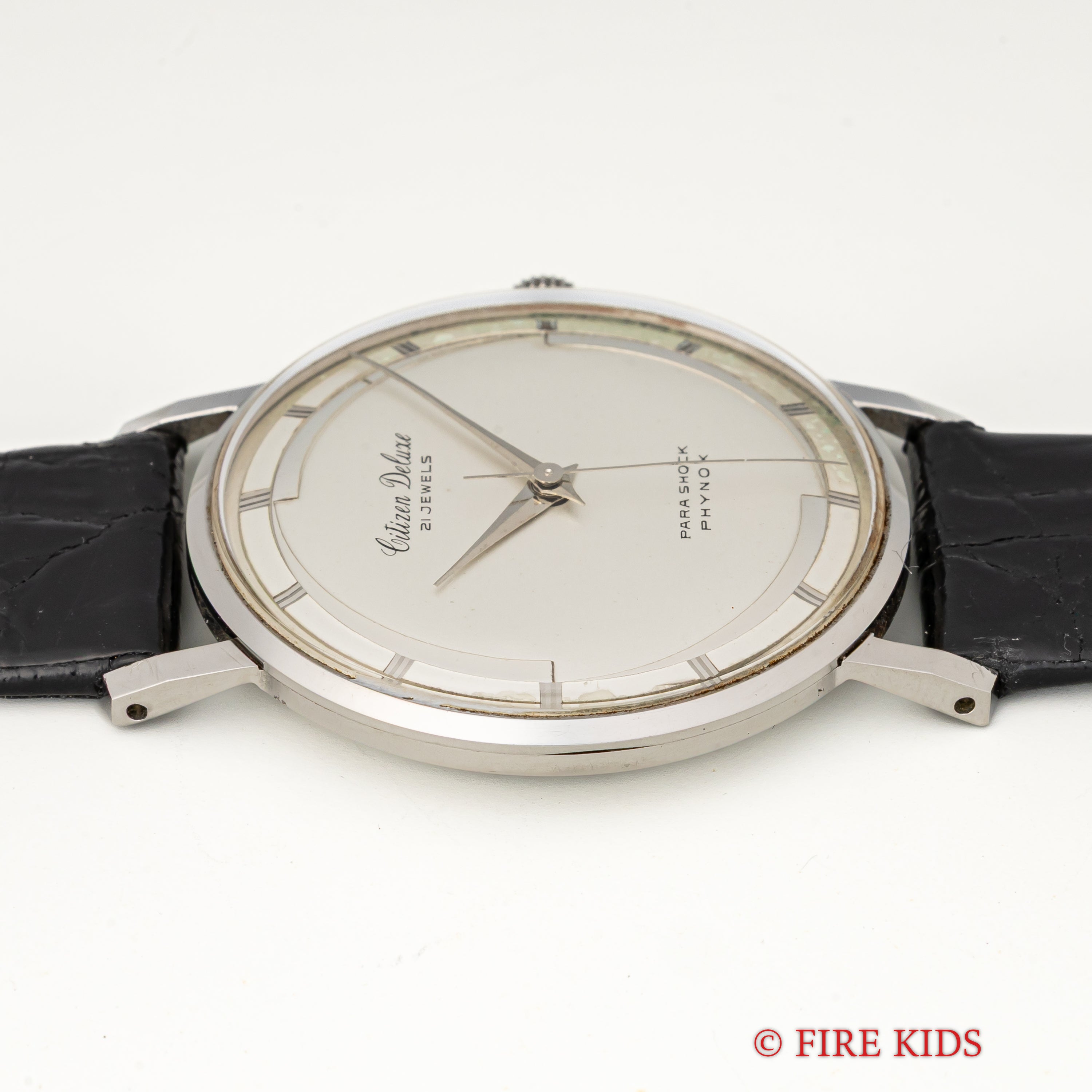 シチズン デラックス 1960年製 変わり文字盤 オリジナル革ベルト付き