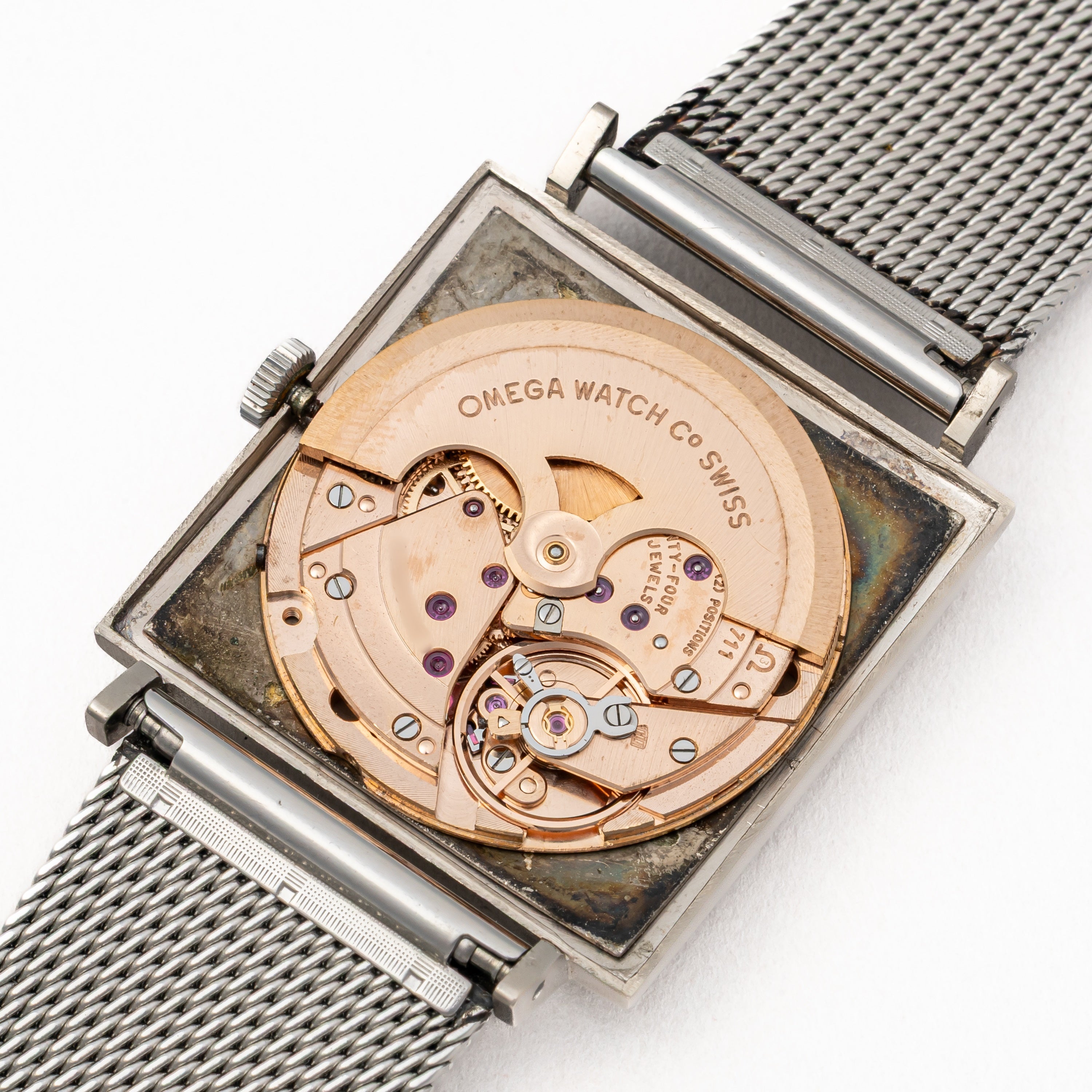 オメガ 18金無垢ホワイトゴールド デ・ヴィル 自動巻き 1964年製 チューラーダブルネーム スクエアケース