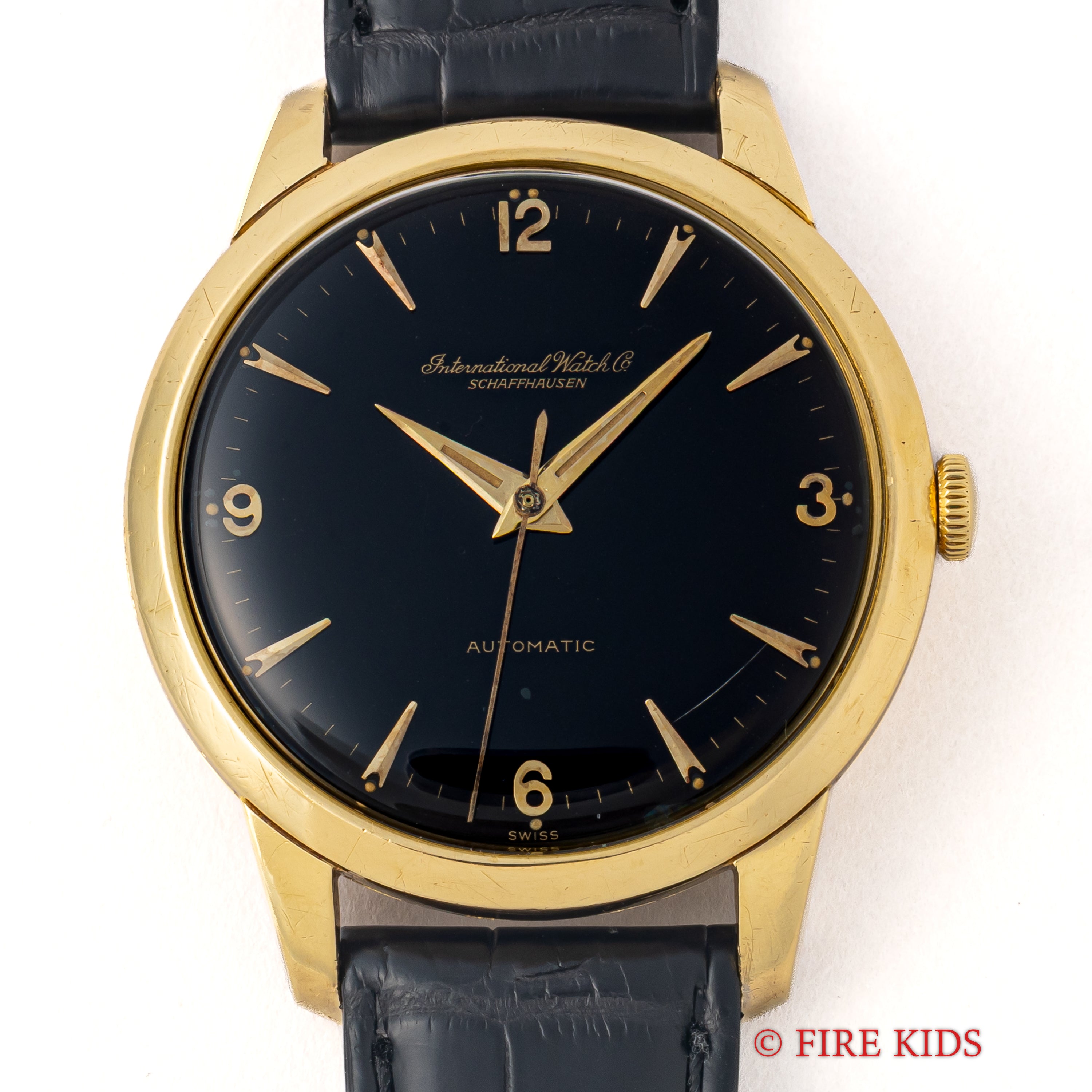 IWC 18金無垢ラウンドケース  1954年製 ブラックミラーダイヤル ペラトン式自動巻Cal.852