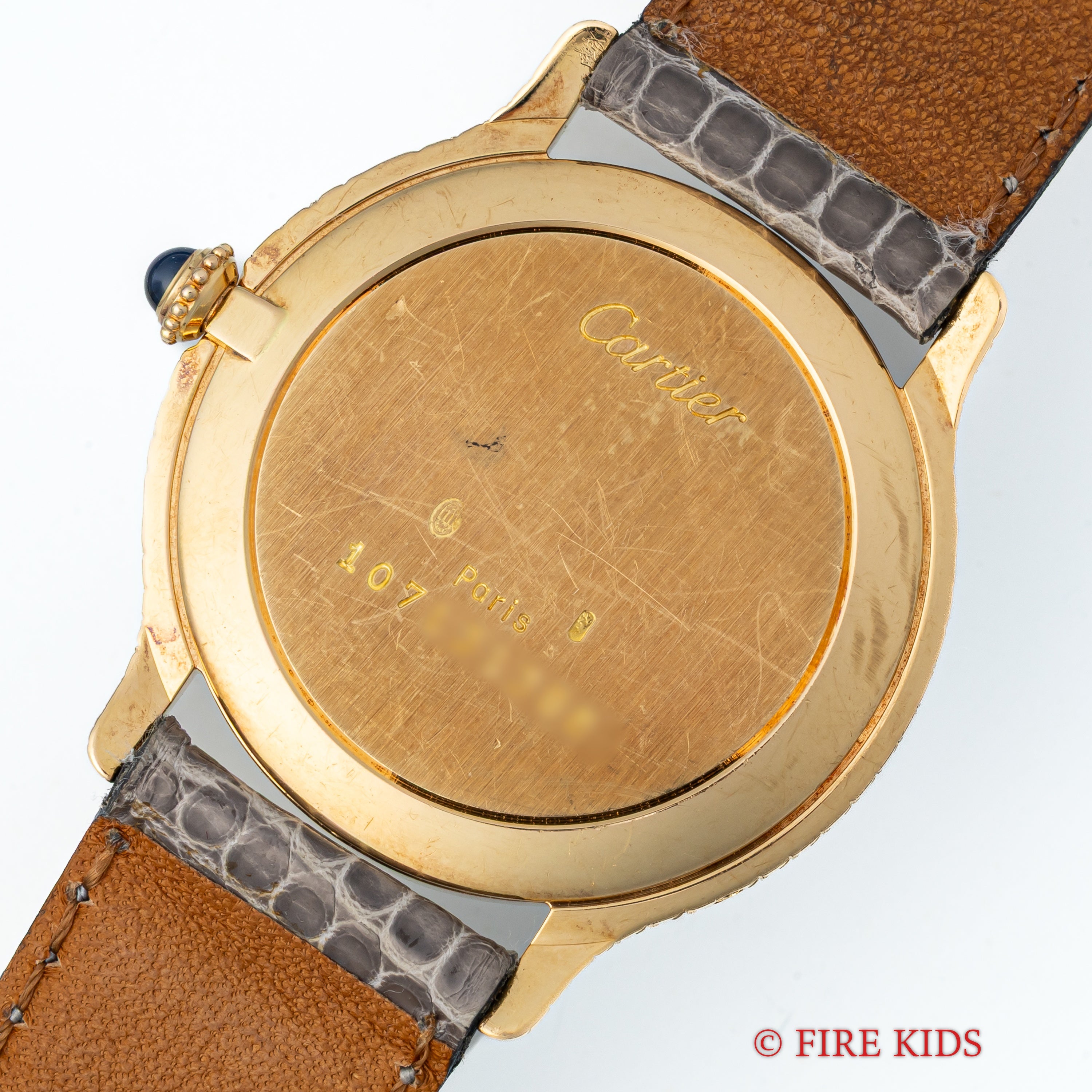 カルティエ リヴィエラLM PARISダイヤル 18金無垢 イエローゴールド フルダイヤ 1980年代製 箱付き　