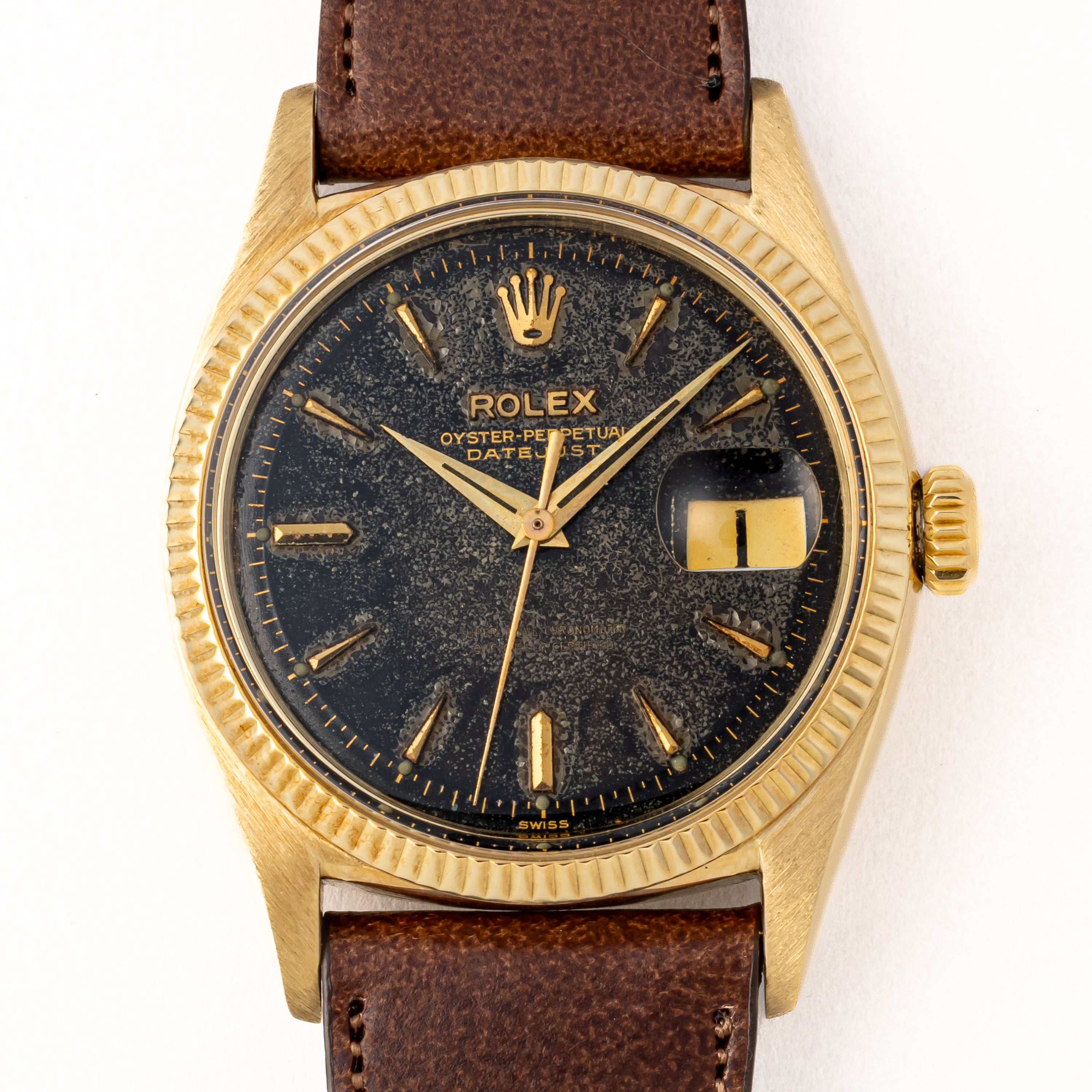 ロレックス デイトジャスト 自動巻き 14金無垢 1957年製 Ref.6605 Cal.1066