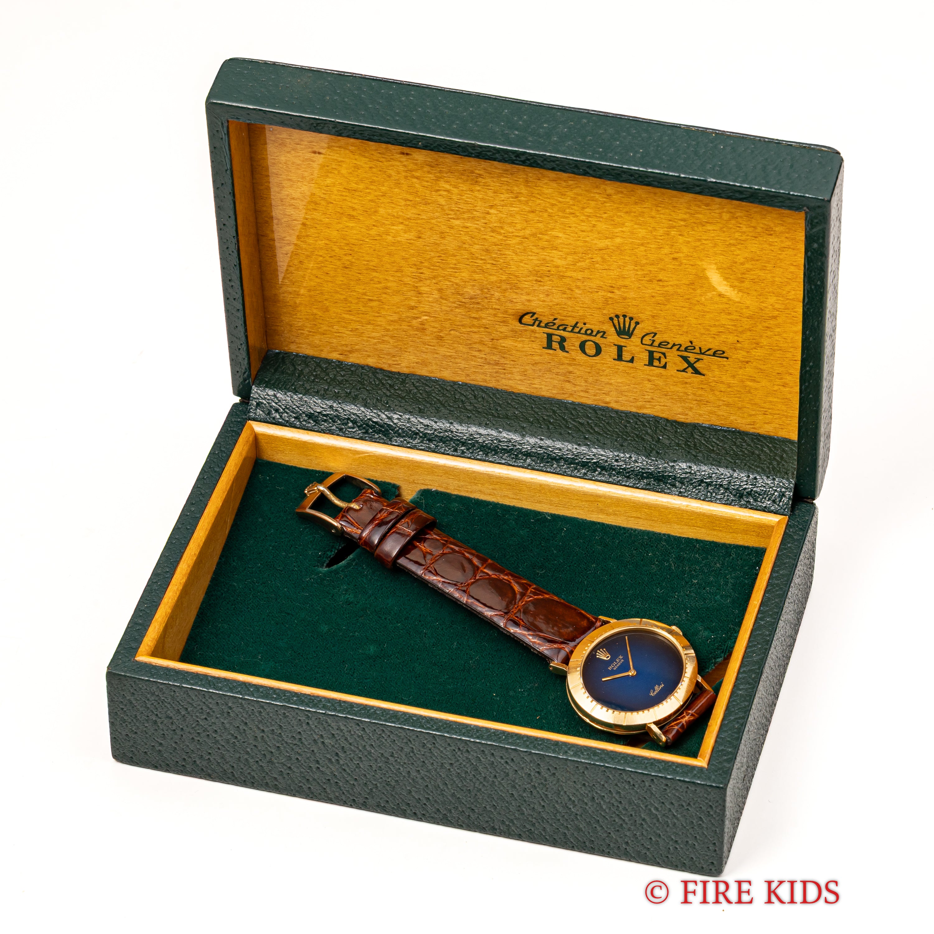 ロレックス チェリーニ 18金無垢イエローゴールド 1975年製 オーバル型 ブルーグラデーション 手巻き Ref.4083 王冠尾錠