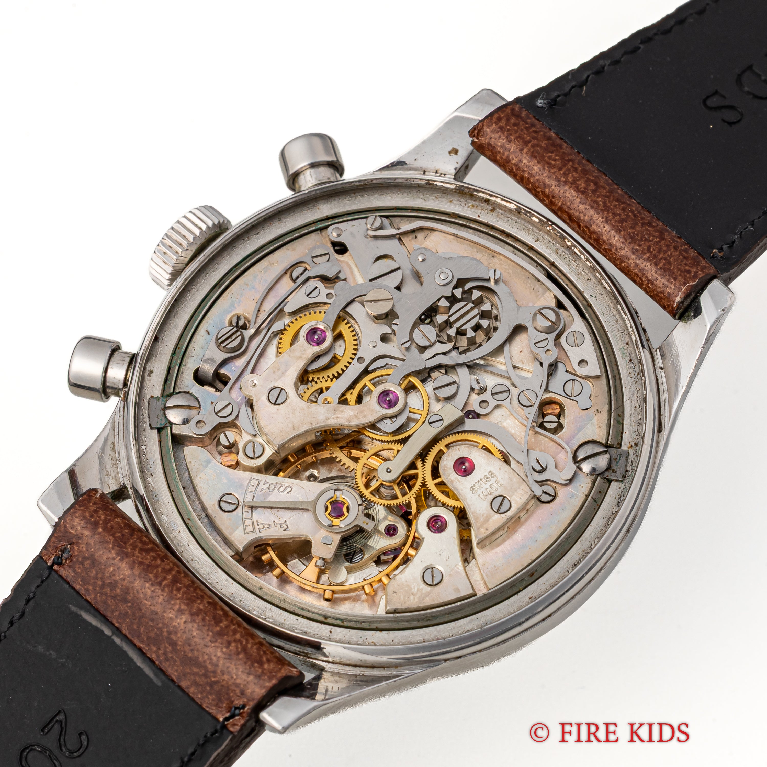 サーチナ 2レジスタークロノグラフ 1950年代製 エクセルシオパークCal.4 ブラックギルドダイヤル