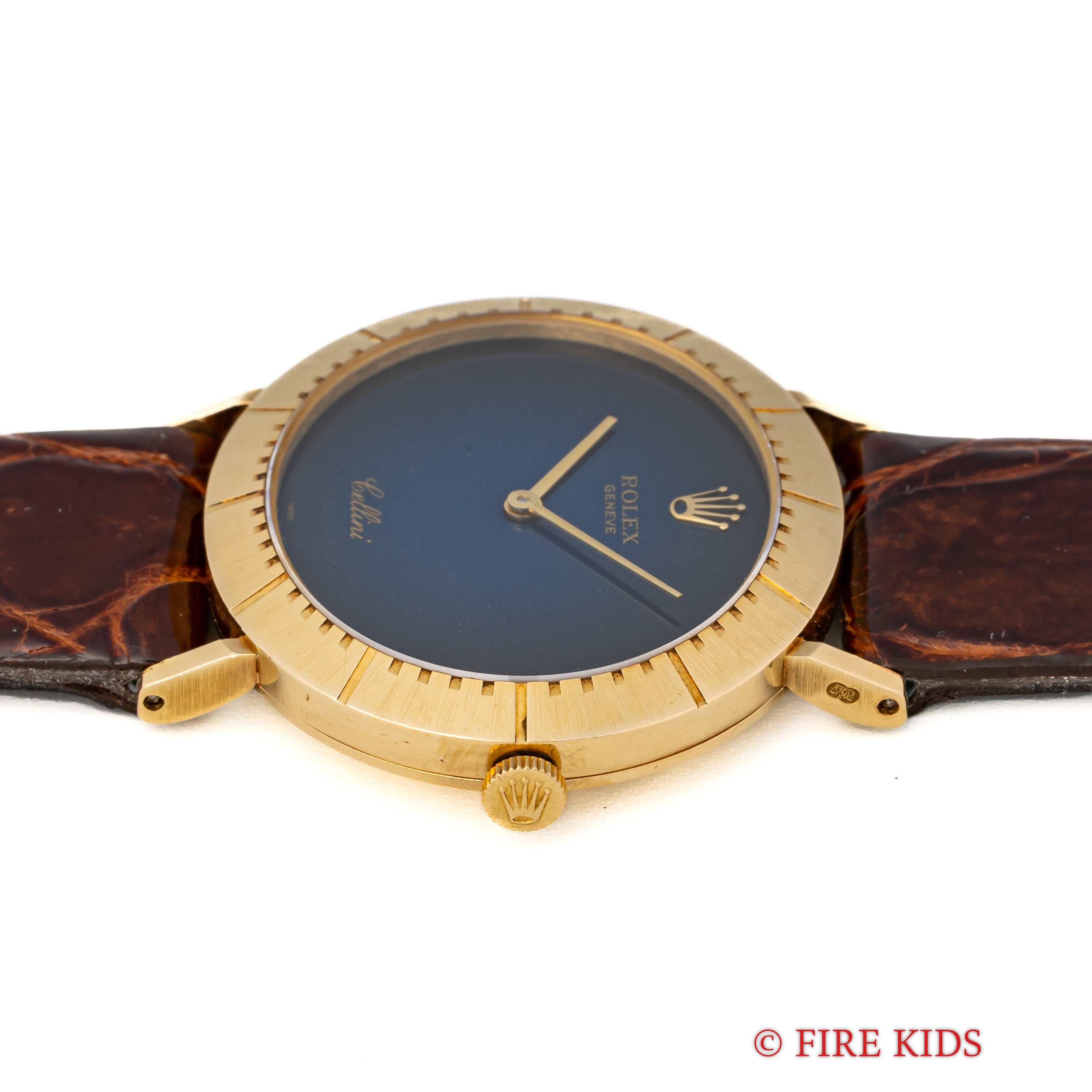 ロレックス チェリーニ 18金無垢イエローゴールド 1975年製 オーバル型 ブルーグラデーション 手巻き Ref.4083 王冠尾錠