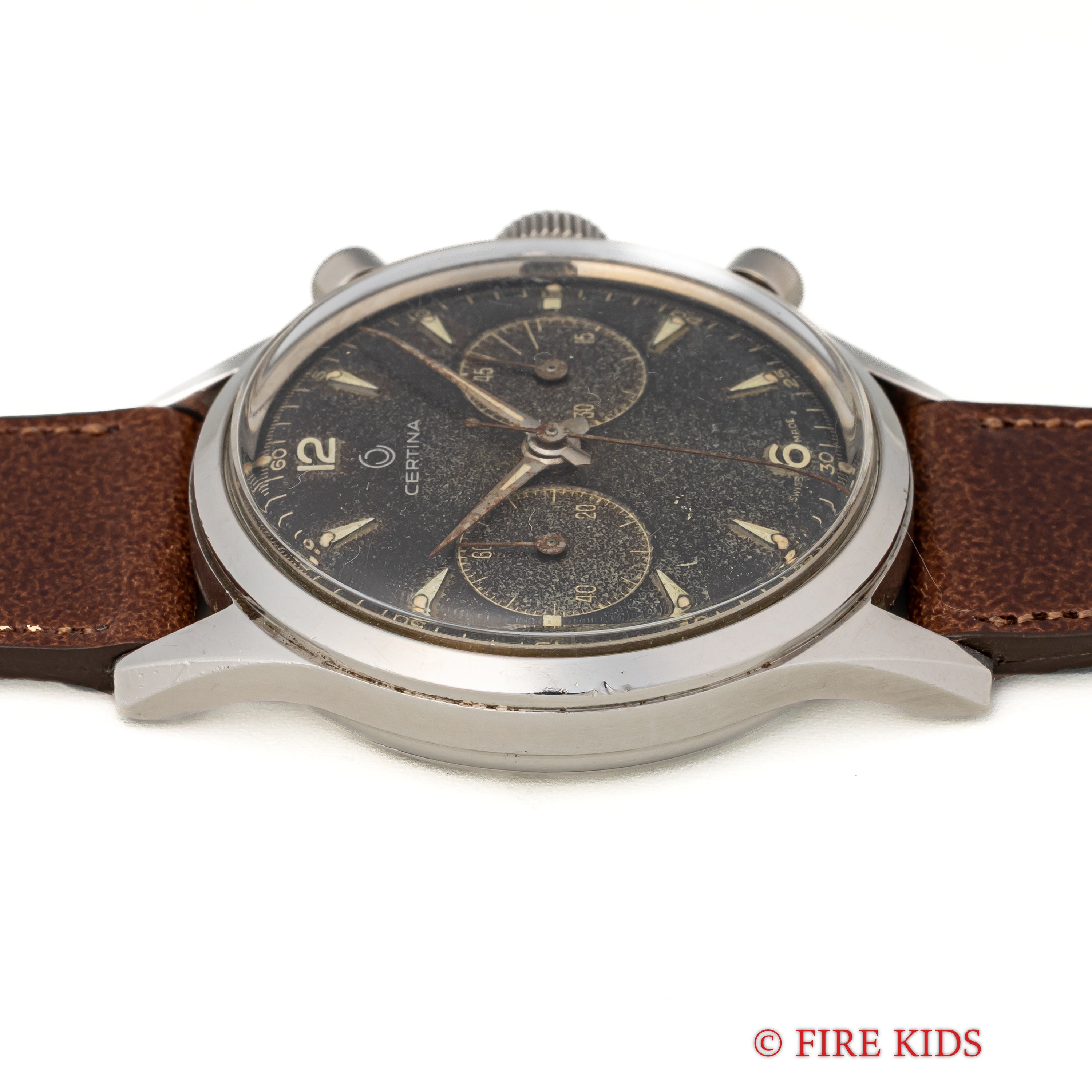 サーチナ 2レジスタークロノグラフ 1950年代製 エクセルシオパークCal.4 ブラックギルドダイヤル