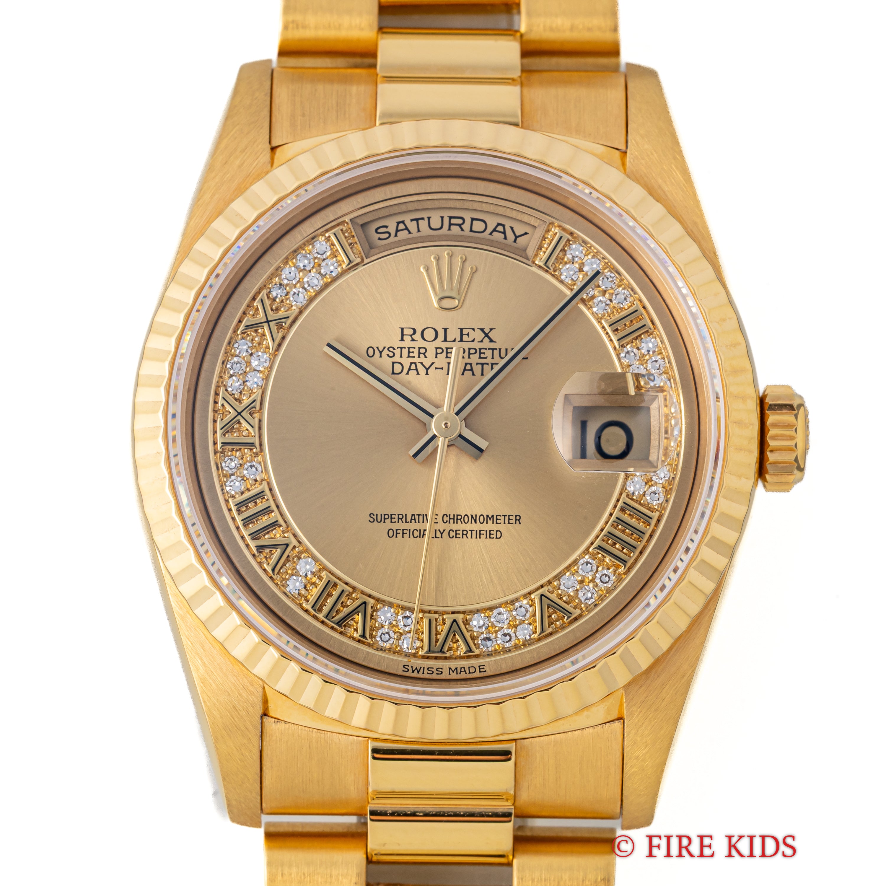 ロレックス デイデイト ミリヤードダイヤル 1994年～95年製 Ref.18238MR K18YG シャンパンダイヤル ギャラ付