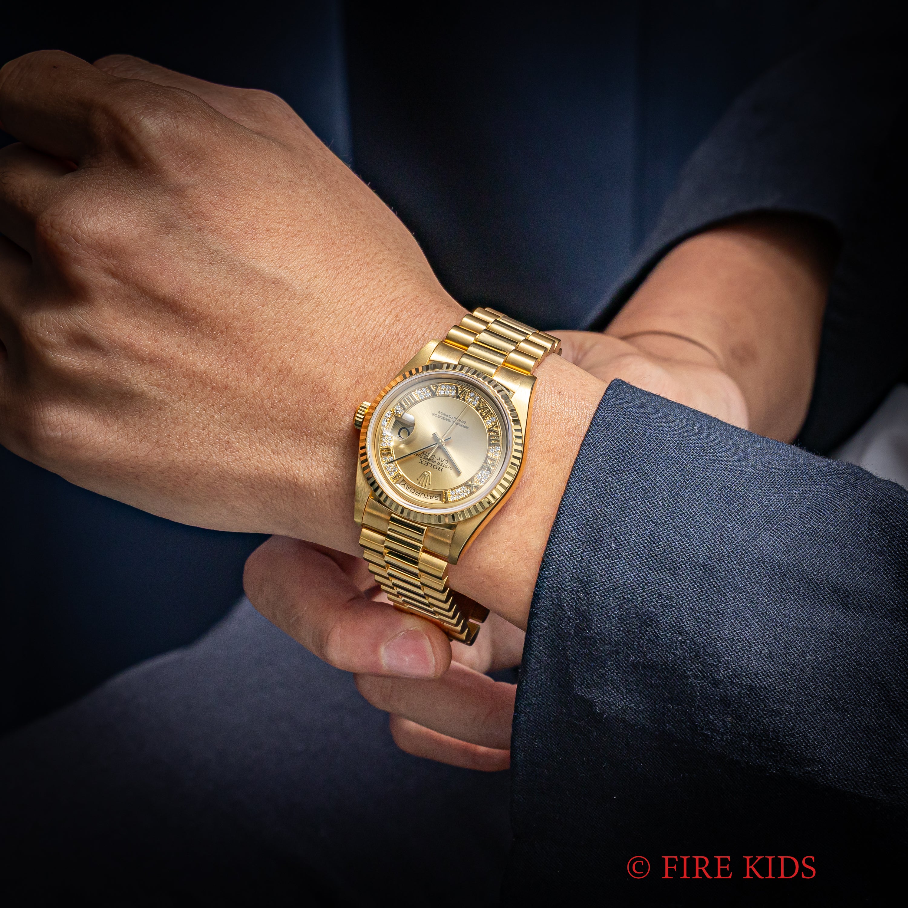 ロレックス デイデイト ミリヤードダイヤル 1994年～95年製 Ref.18238MR K18YG シャンパンダイヤル ギャラ付