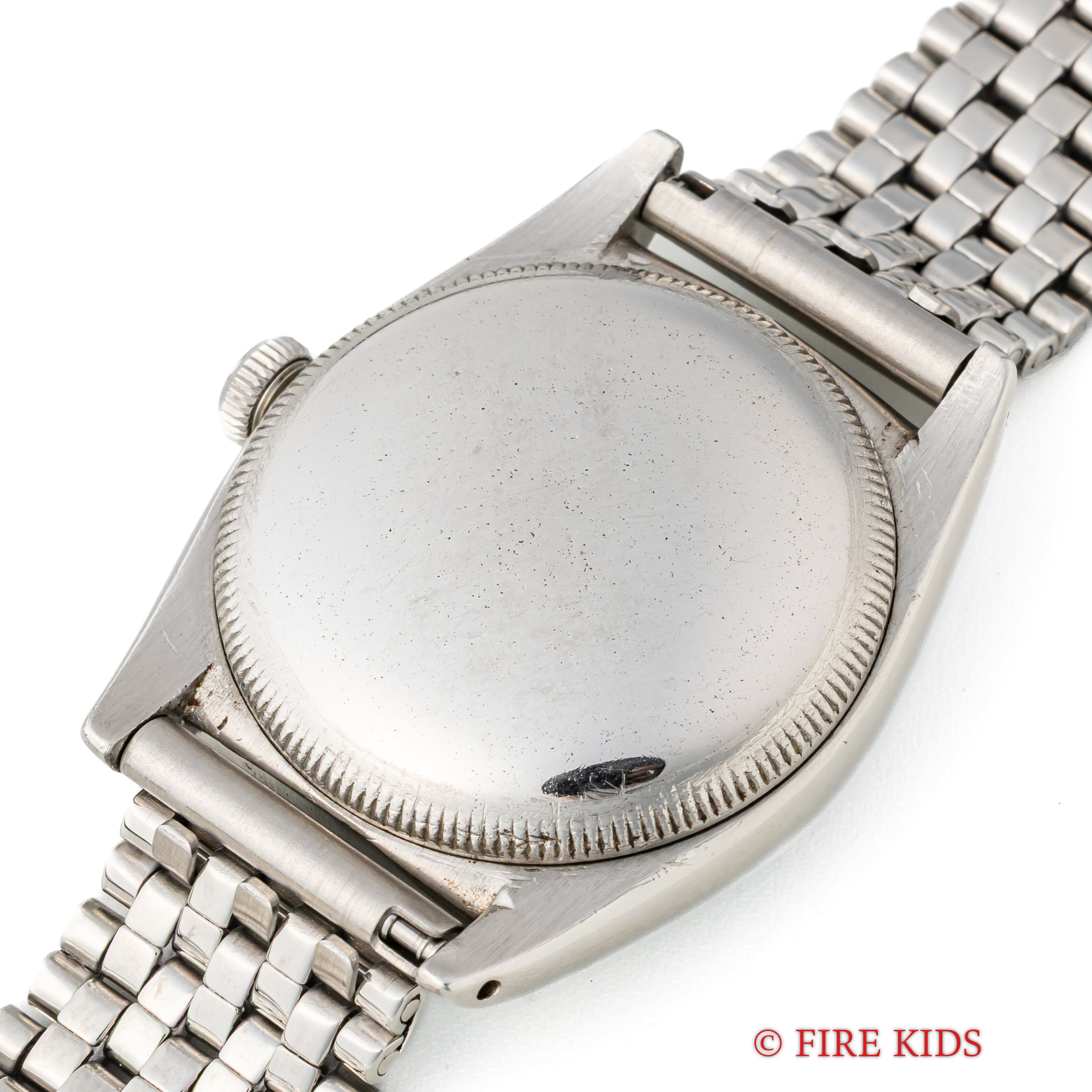 ロレックス バブルバック 1949年製 Ref.6015 自動巻 エンジンターンドベゼル 飛びローマンダイヤル 社外ライスブレス