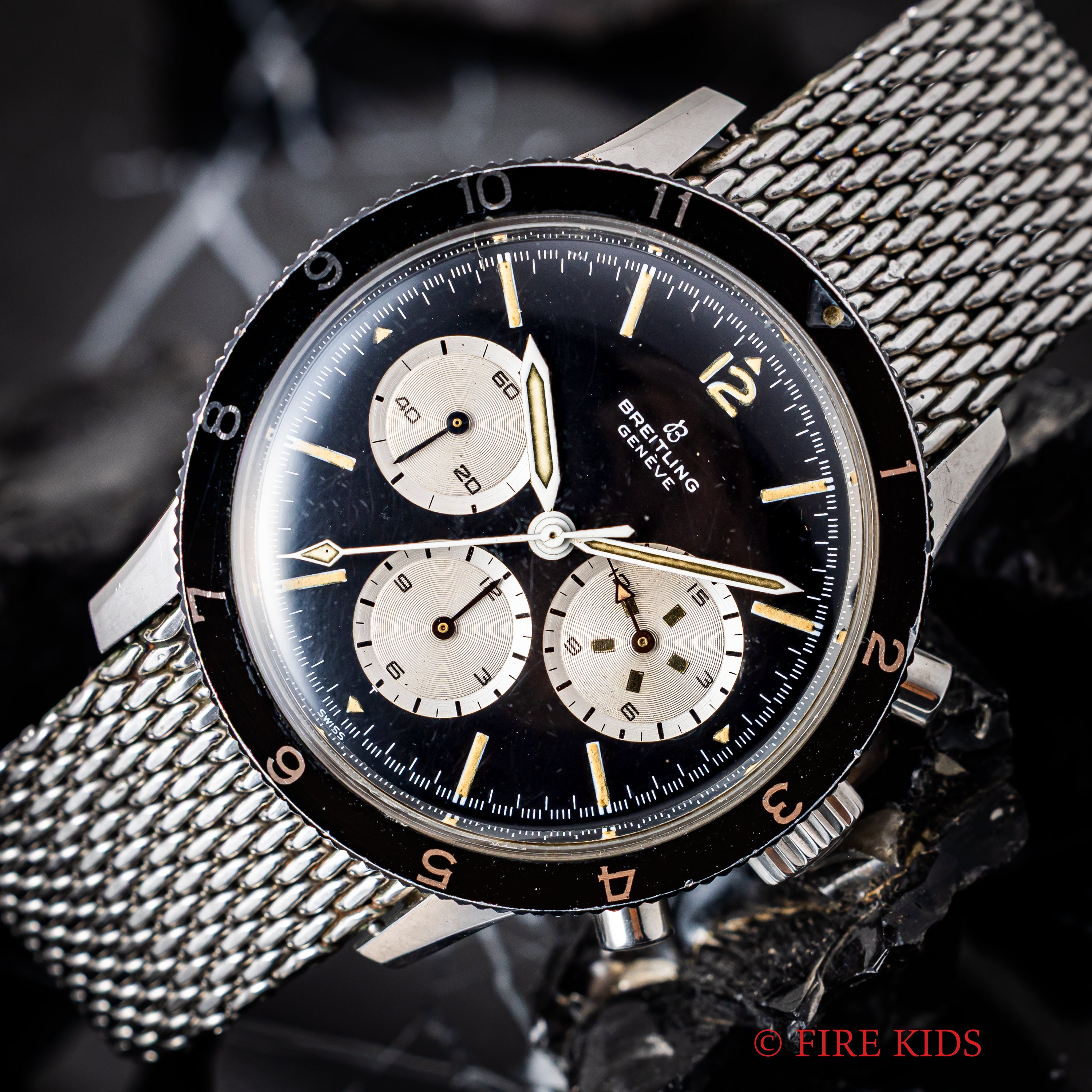 ブライトリング コ・パイロット 1960年代製 Ref.7650 クロノグラフ Venus178 純正メッシュブレス