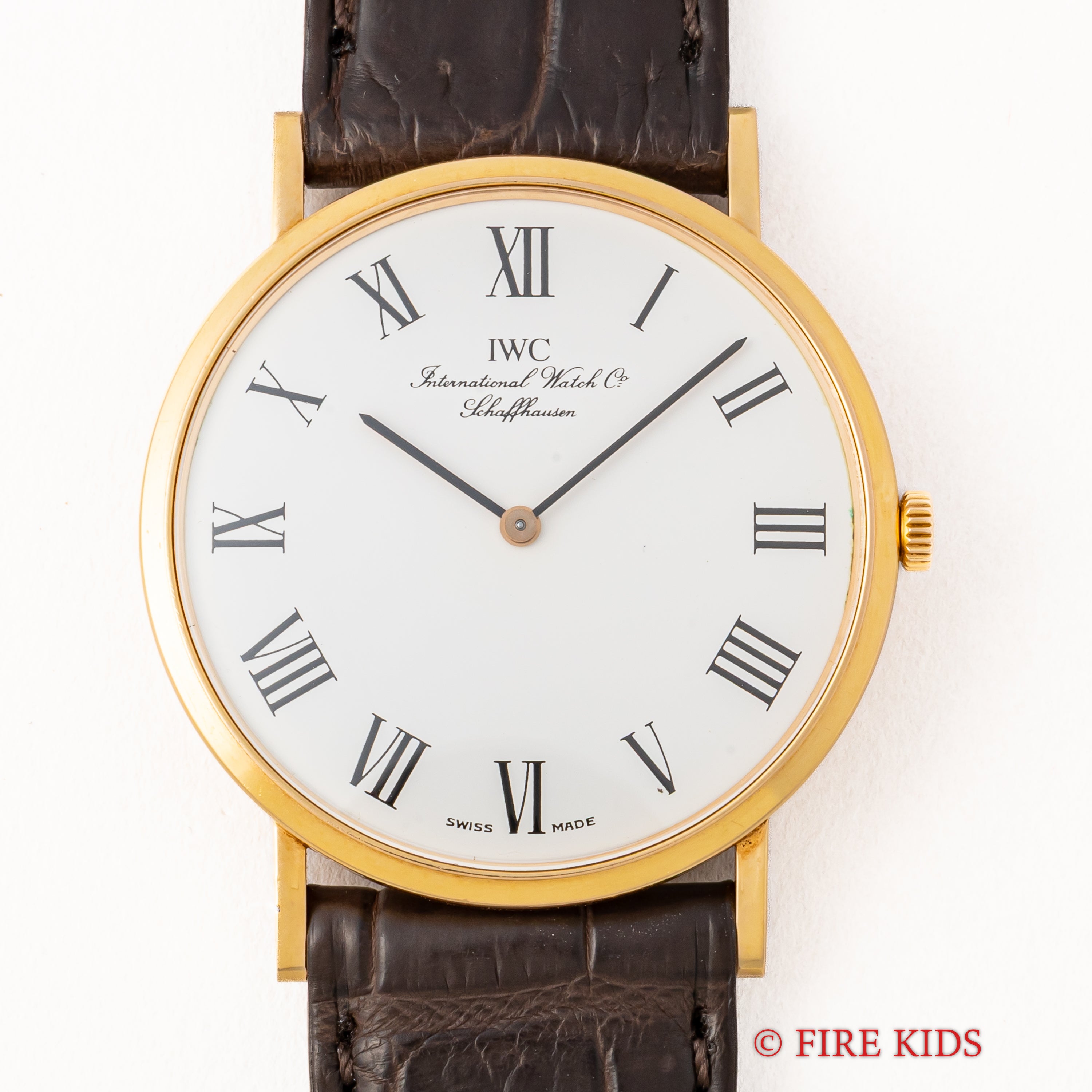 IWC 18金無垢ラウンドケース Ref.2010 1994年製 手巻き Cal.1852ホワイトローマンダイヤル ギャラ付き