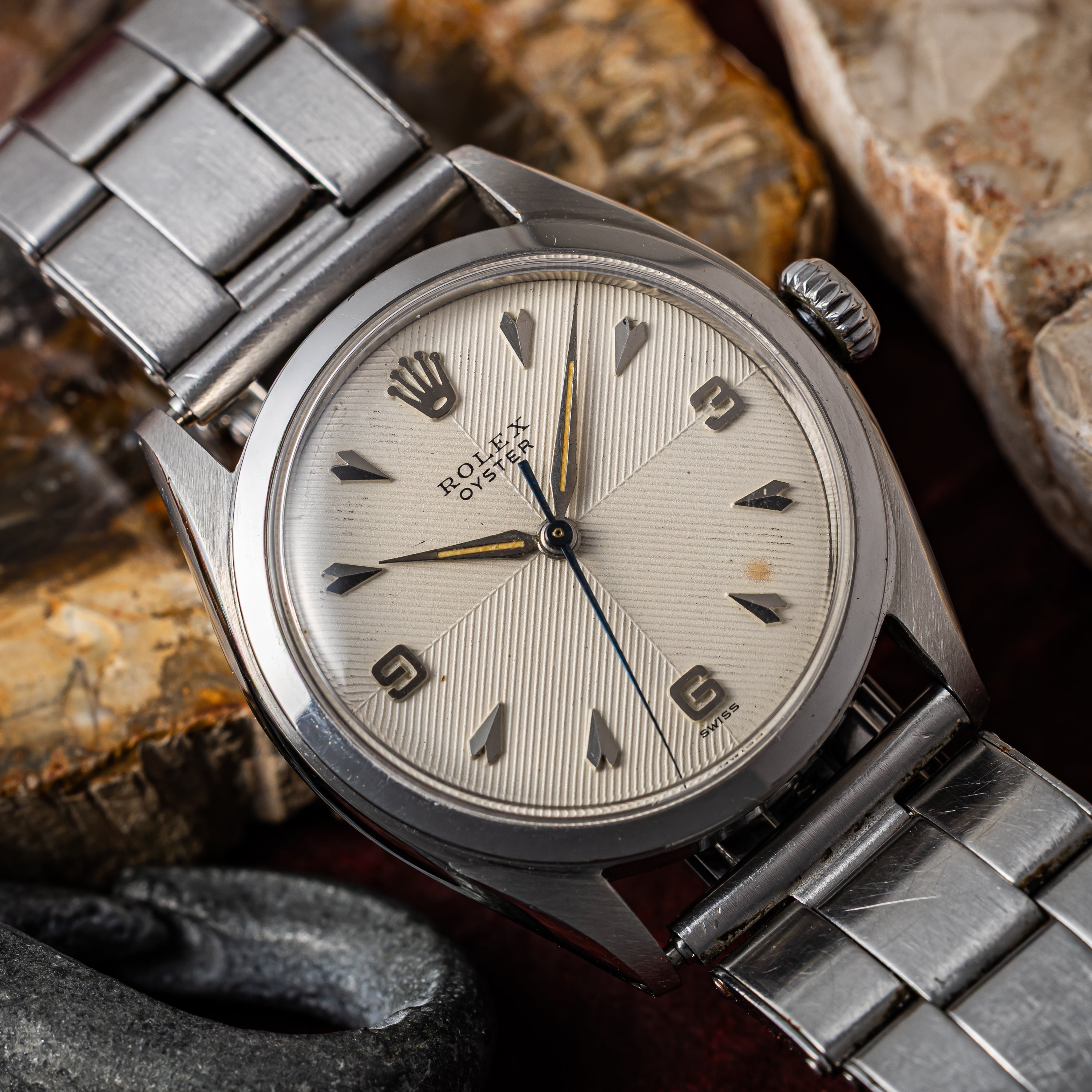 ロレックス オイスター シェブロンダイヤル 手巻き ゲイフレアーブレス スーパーオイスター 1952年製 Ref.6022