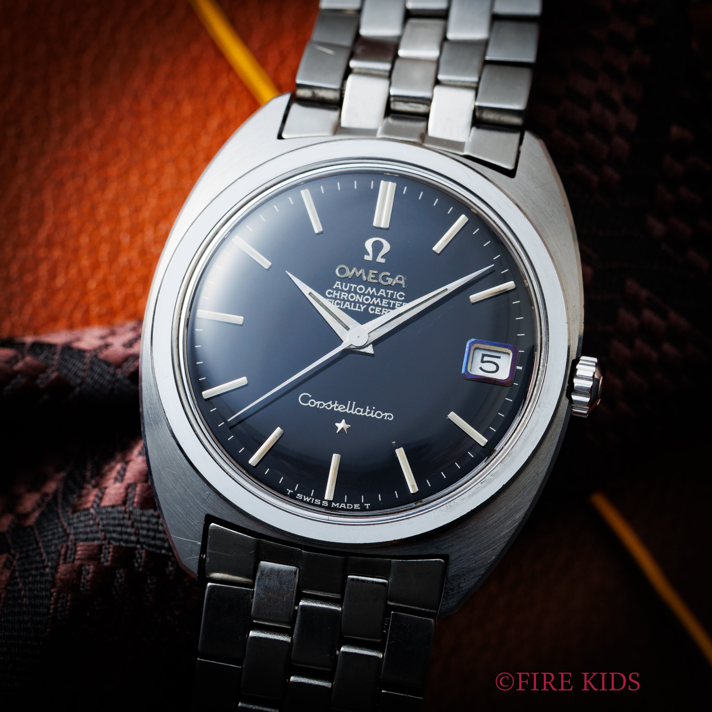 オメガ コンステレーション 1967年製 Ref.168.017 ジェンタ ブラックミラーダイヤル 純正ブレス