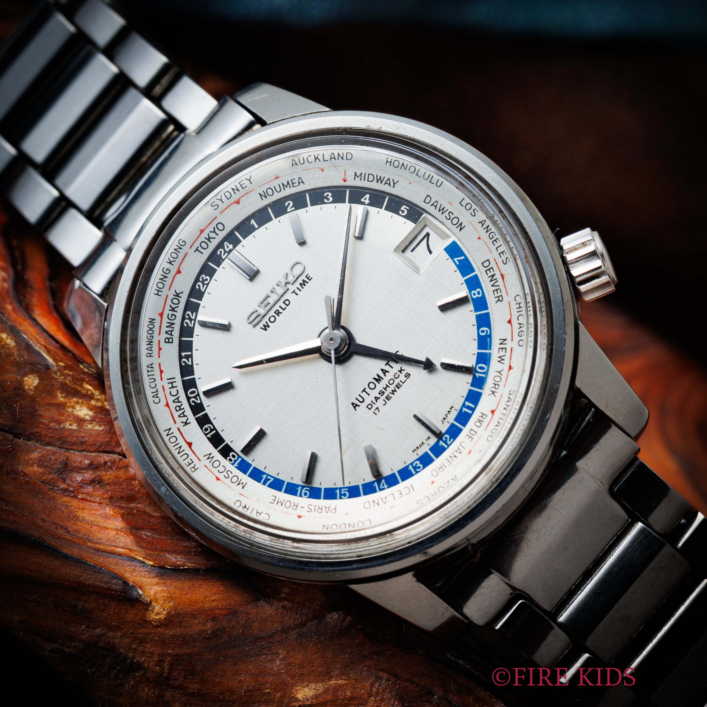 セイコー ワールドタイム ファーストモデル 1964年製 Ref.6217-7000 自動巻 ステンレスブレス