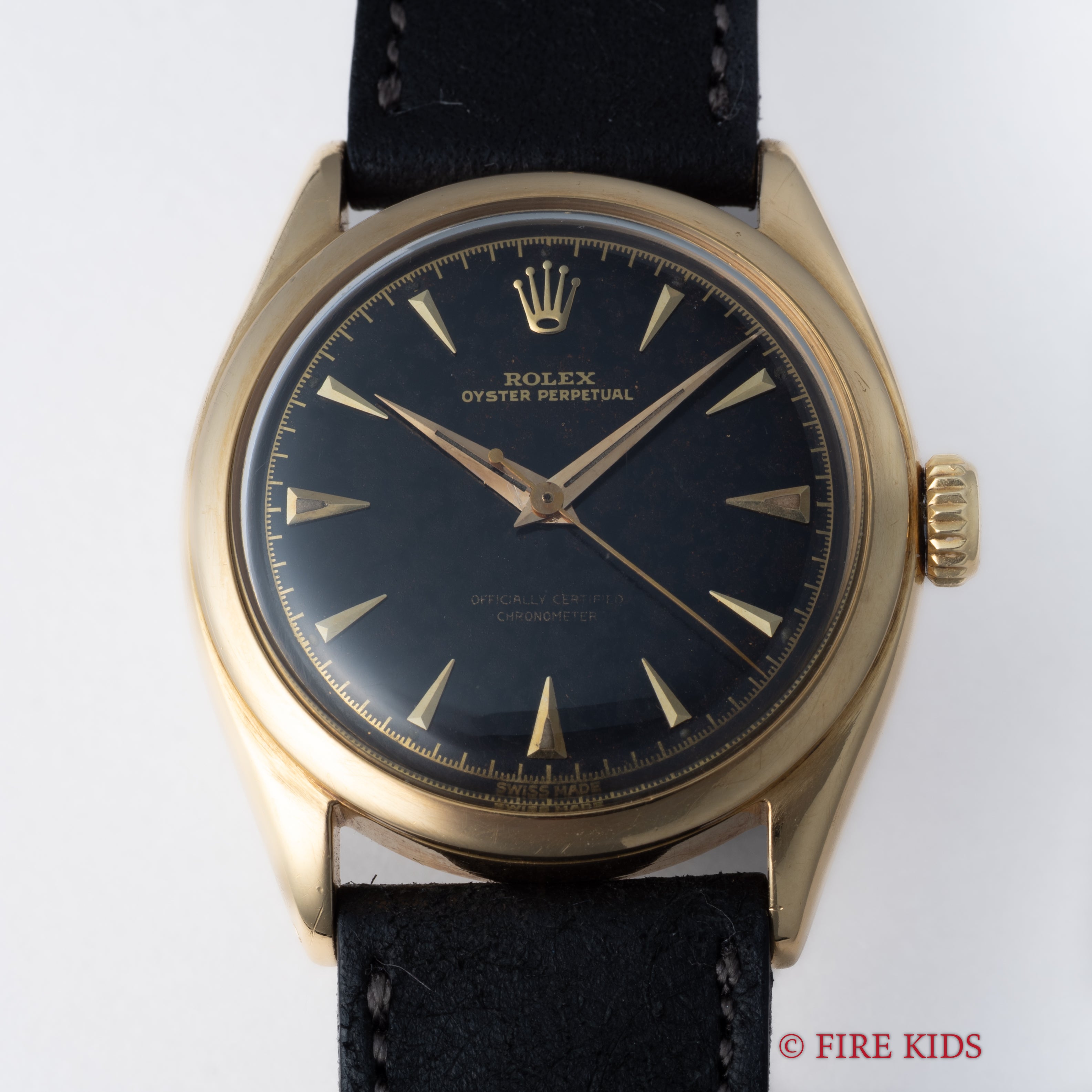 ロレックス Ref.6084 1953年製 セミバブルバック 18金イエローゴールド ブラックダイヤル スーパーオイスター