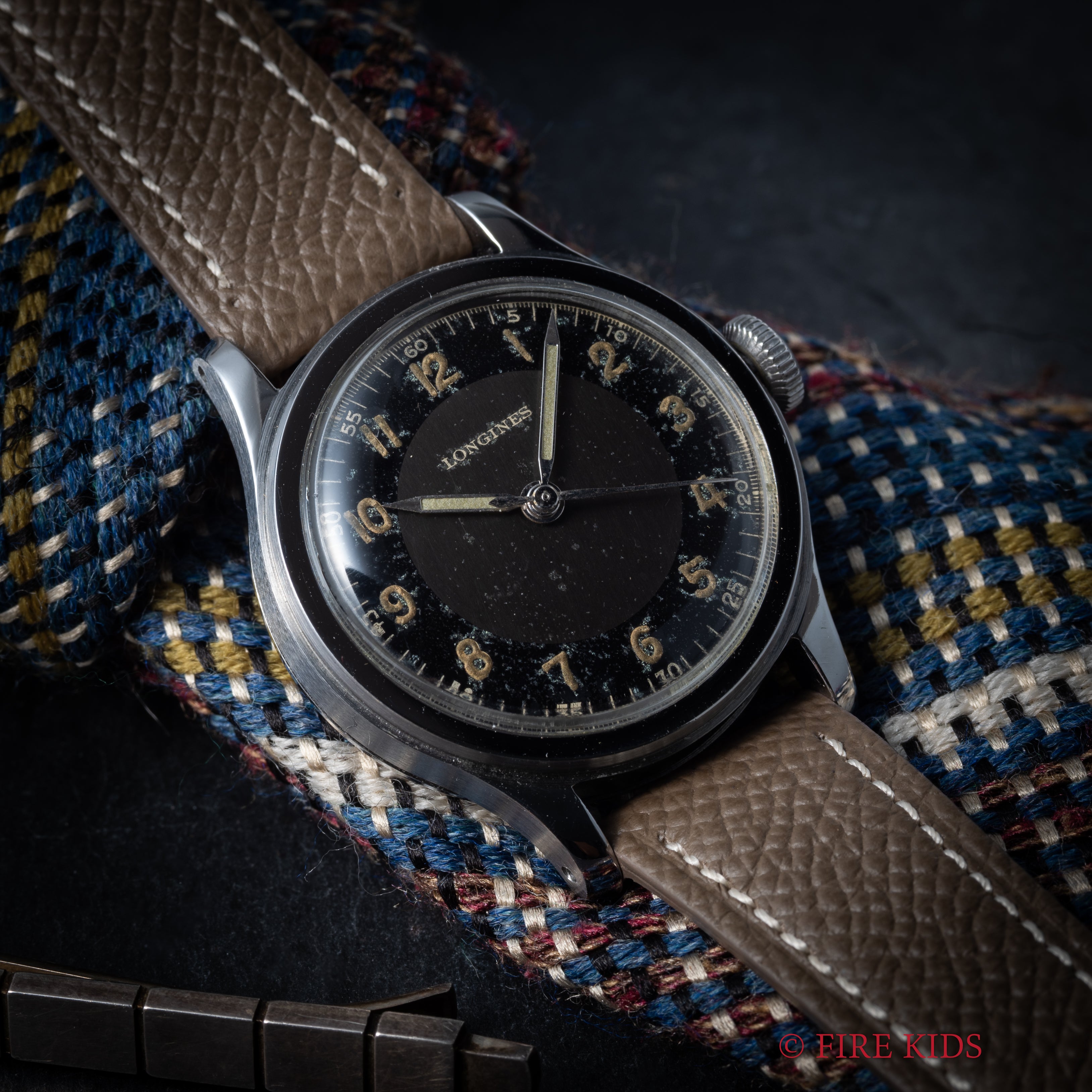 ロンジン 1945年製 セイタケ ブルズアイ ステップベゼル 手巻 Cal.12.68N Ref.22133