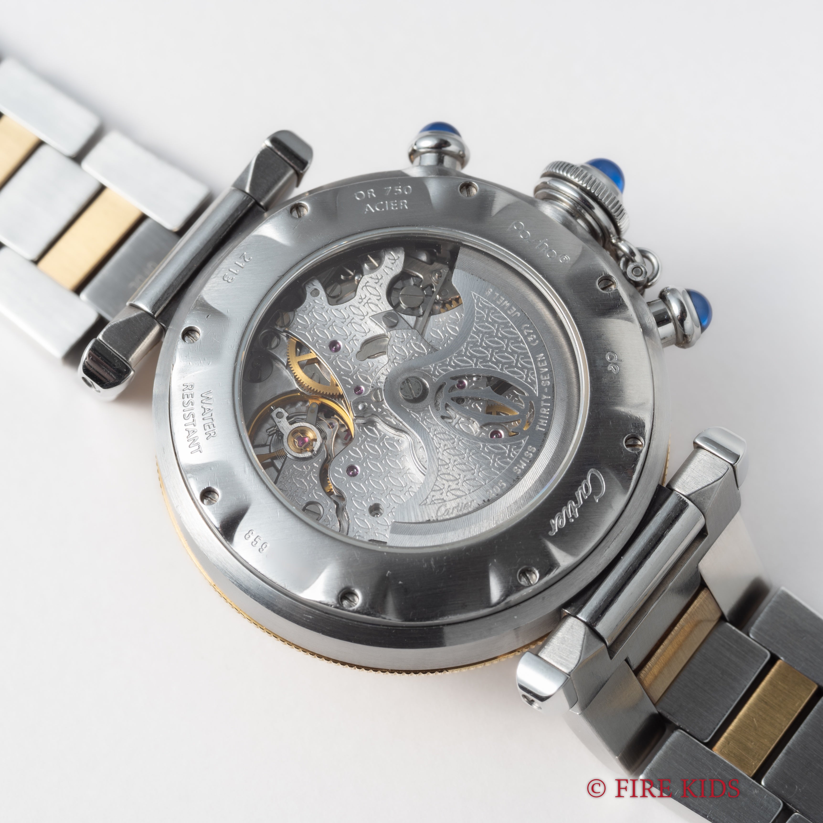 カルティエ パシャ クロノグラフ コンビ 裏スケ Ref.2113 2000年発行ギャラ付き 1990年代製