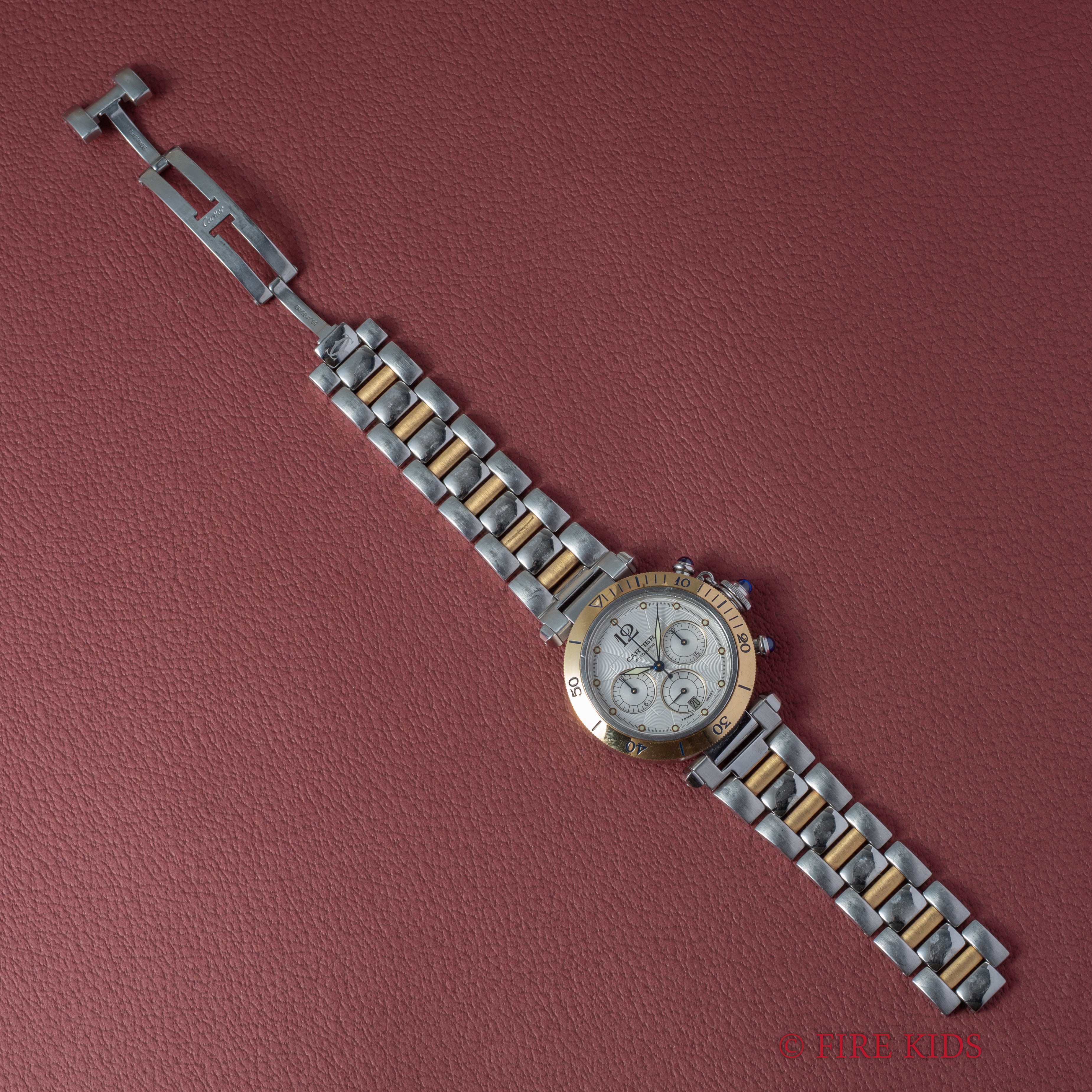 カルティエ パシャ クロノグラフ コンビ 裏スケ Ref.2113 2000年発行ギャラ付き 1990年代製