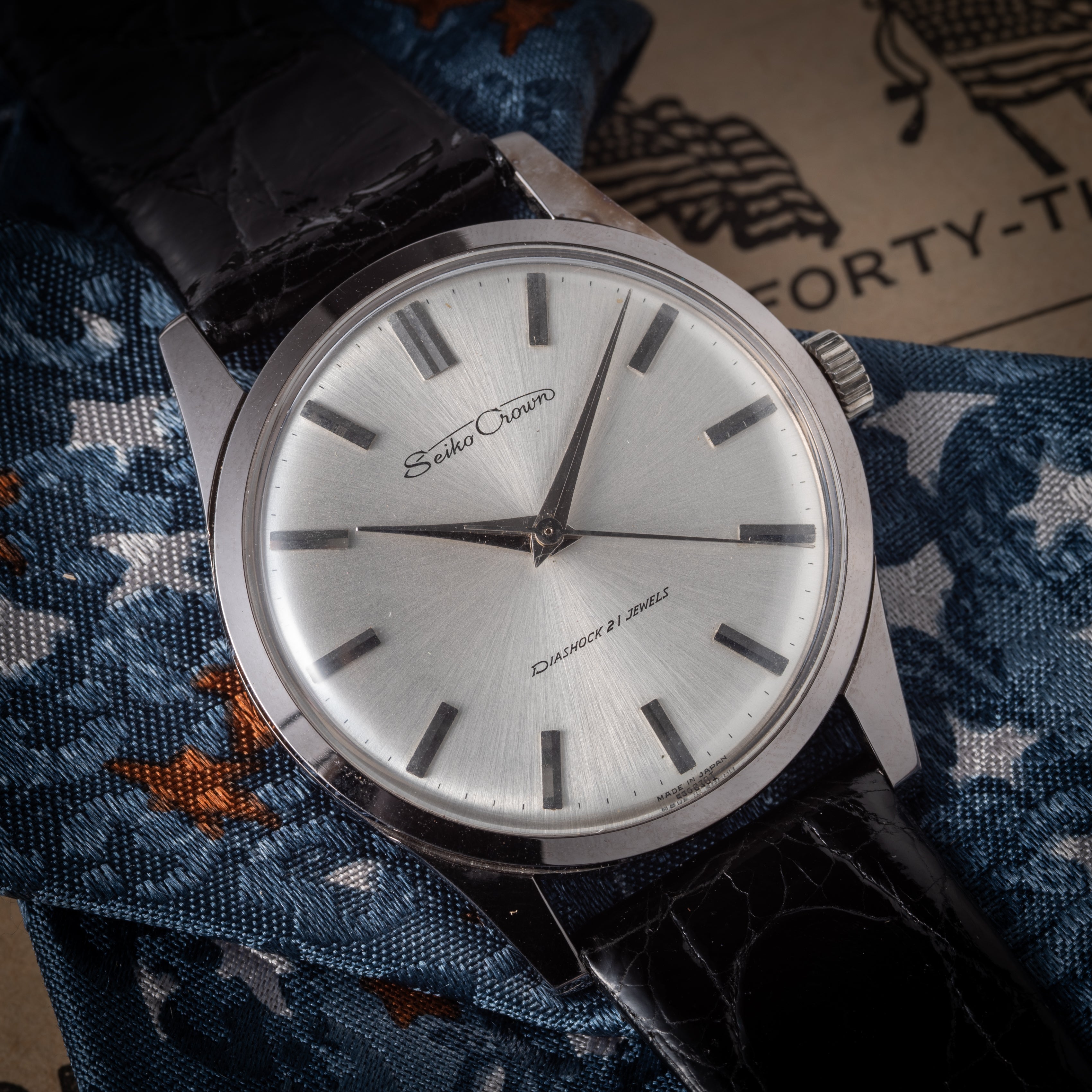 セイコー クラウン 21石 Ref.J14091 未使用品 箱、タグ、純正革ベルト、純正尾錠付き