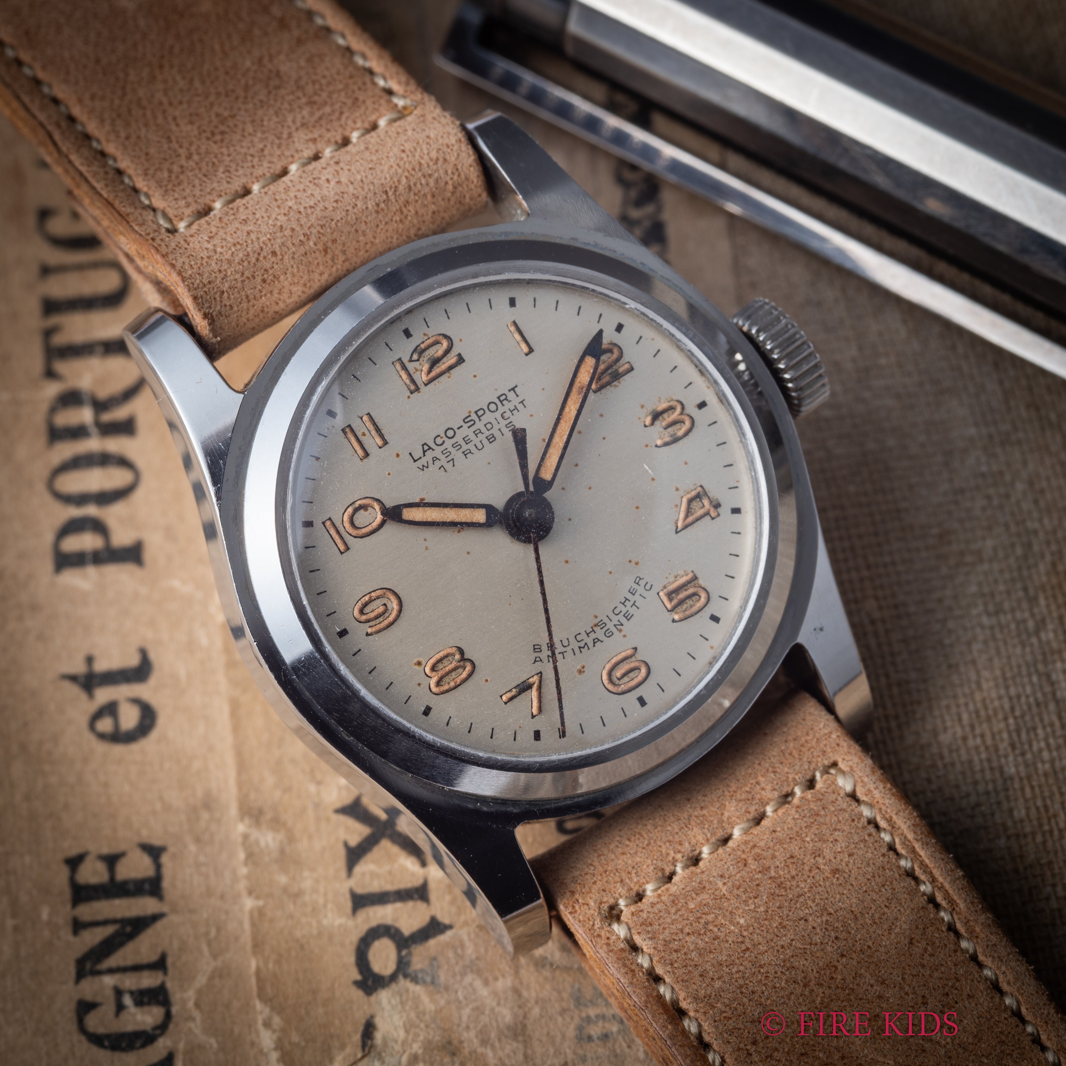 ラコ スポーツ ラウンド 1940年代製 ドイツ時計 手巻き