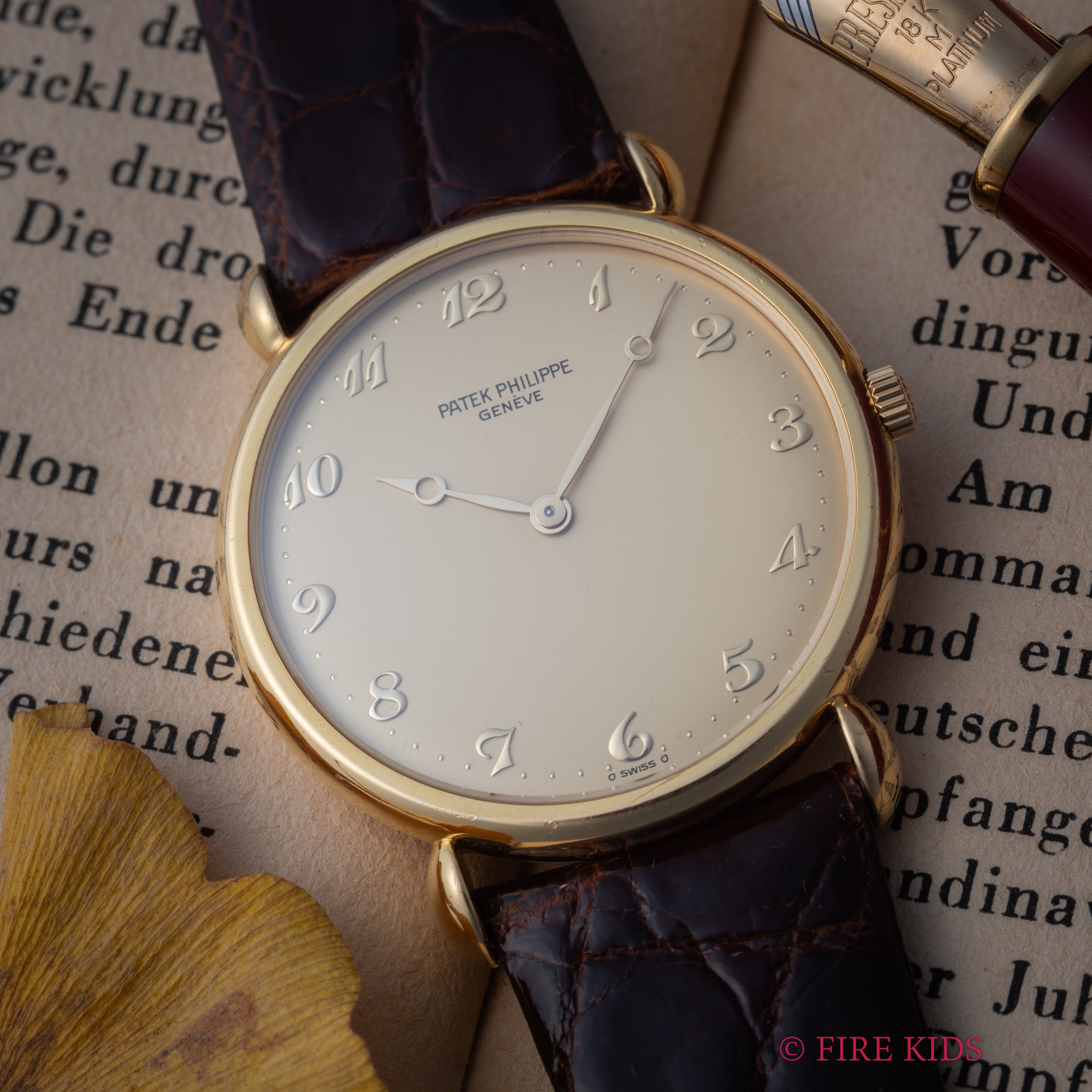 パテックフィリップ Ref.3820 カラトラバ 1990年代製 Cal.177 手巻き 18金イエローゴールド ブレゲ針ブレゲ数字