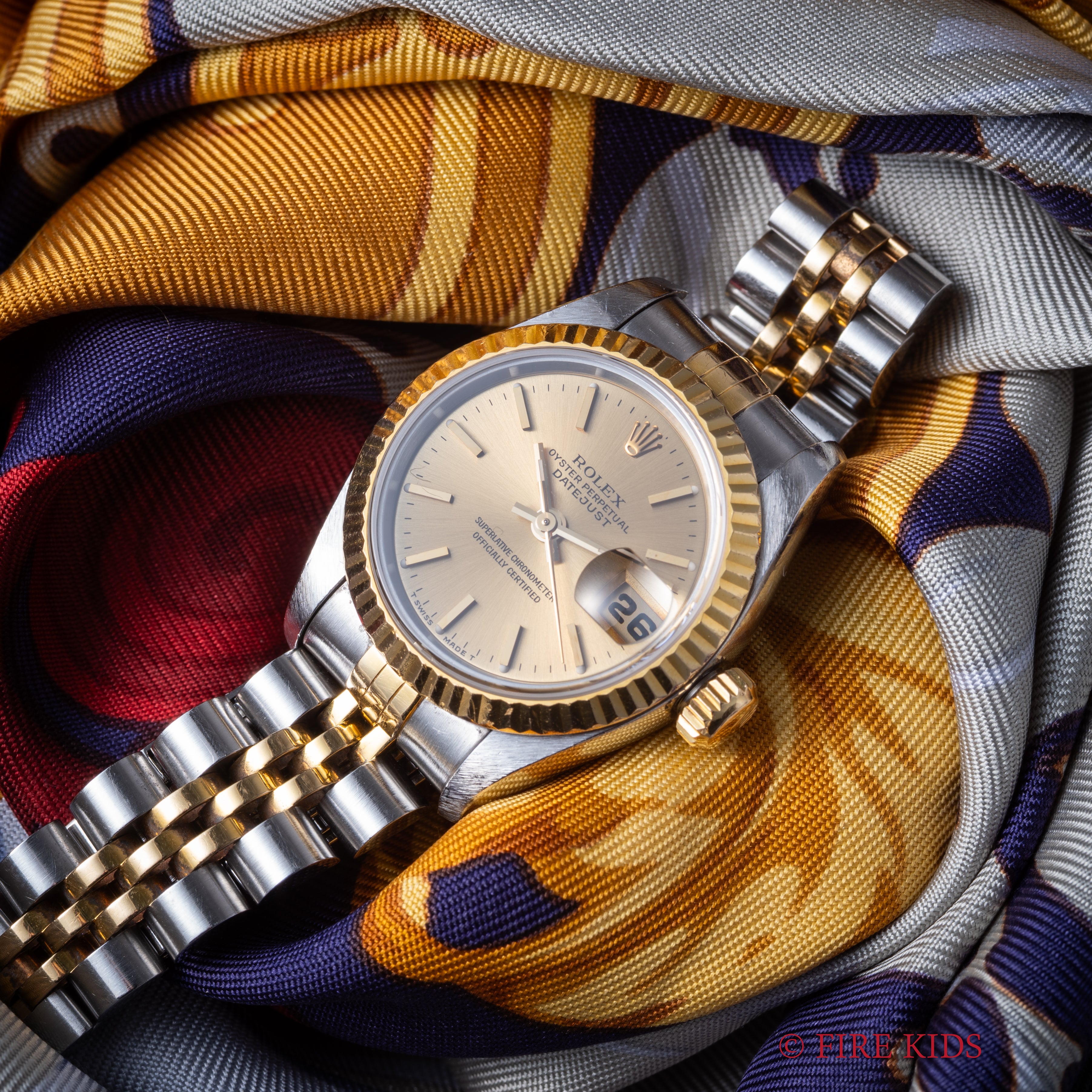 ロレックス デイトジャスト 自動巻き 1993年製 レディース コンビ Ref.69173 シャンパンダイヤル