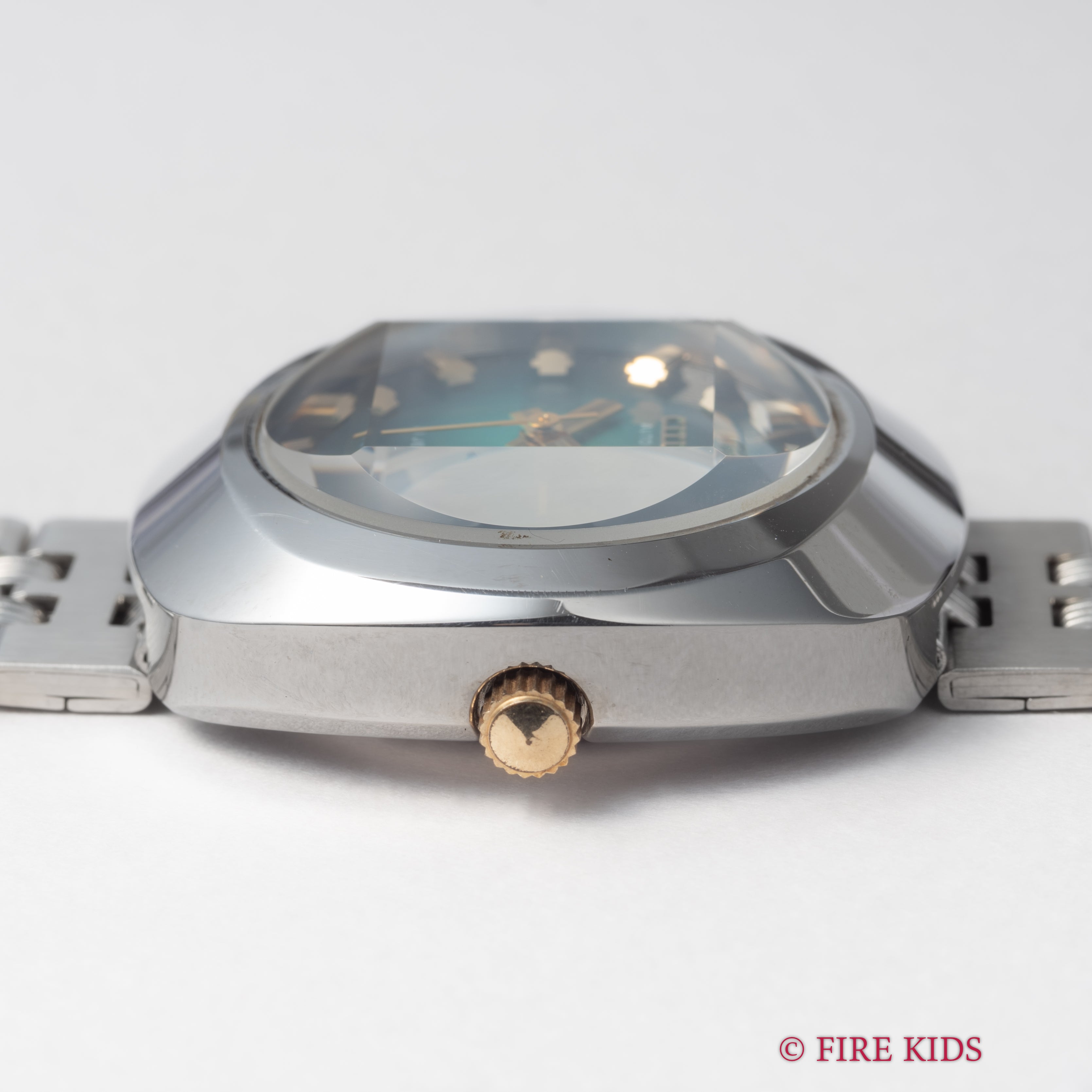 シチズン 1973年製 グリーングラデーション Ref.4-651961Y 未使用美品 カットガラス 自動巻 純正ブレス