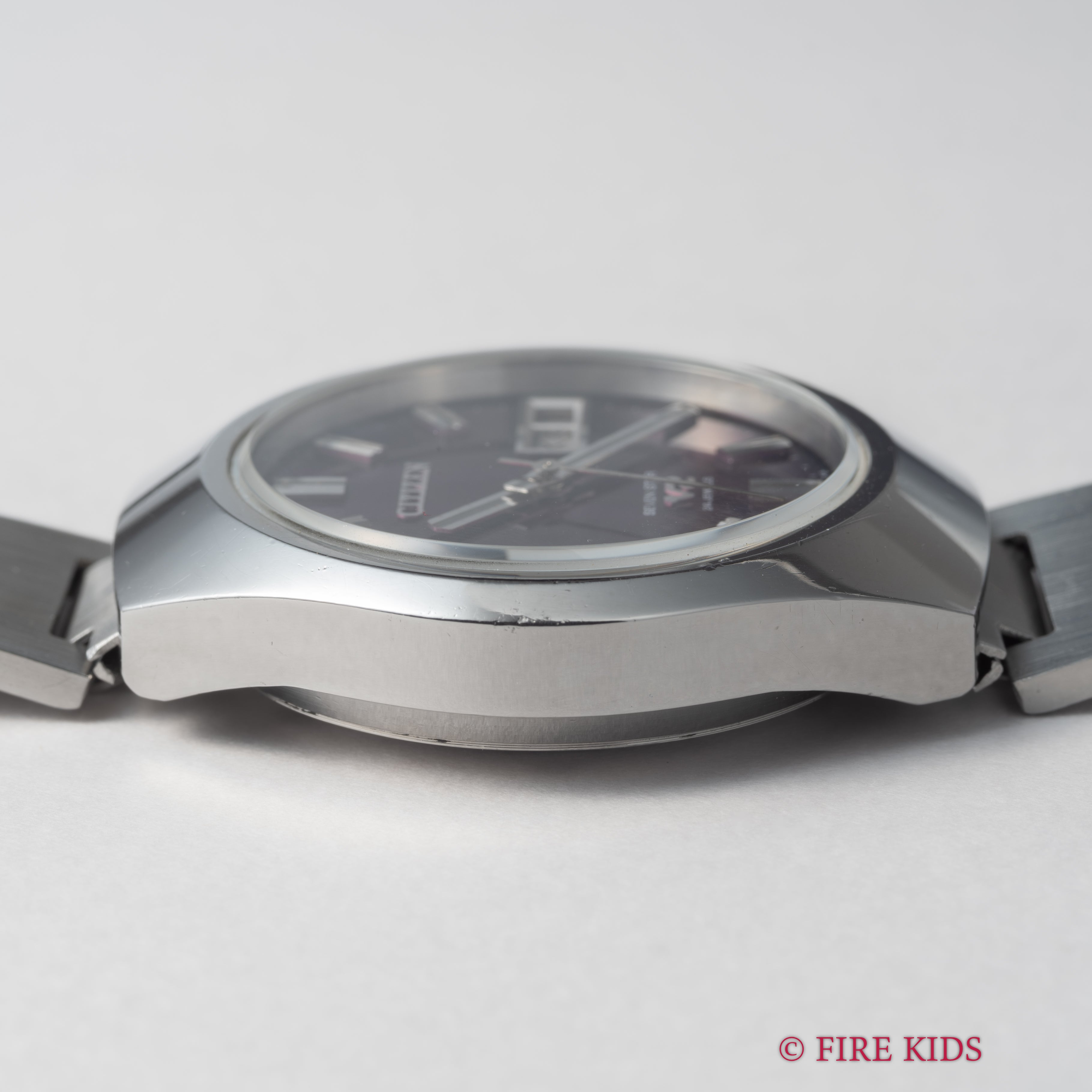 シチズンセブンスター V2 パープルダイヤル 1973年製 デイデイト自動巻 純正ブレス付き