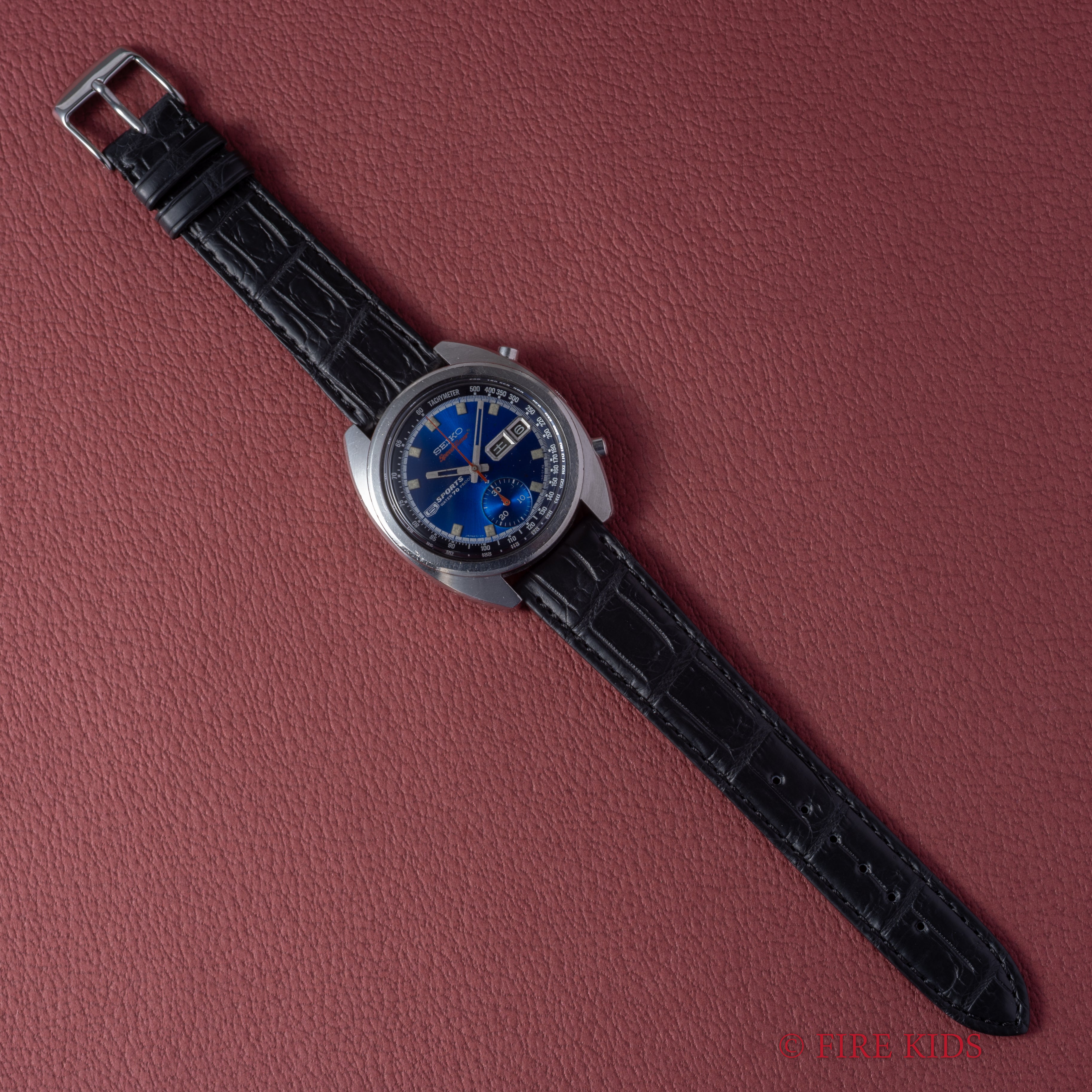 セイコー スピードタイマー デイデイト ブルー 1969年製 ブルース・リー 自動巻きクロノグラフ