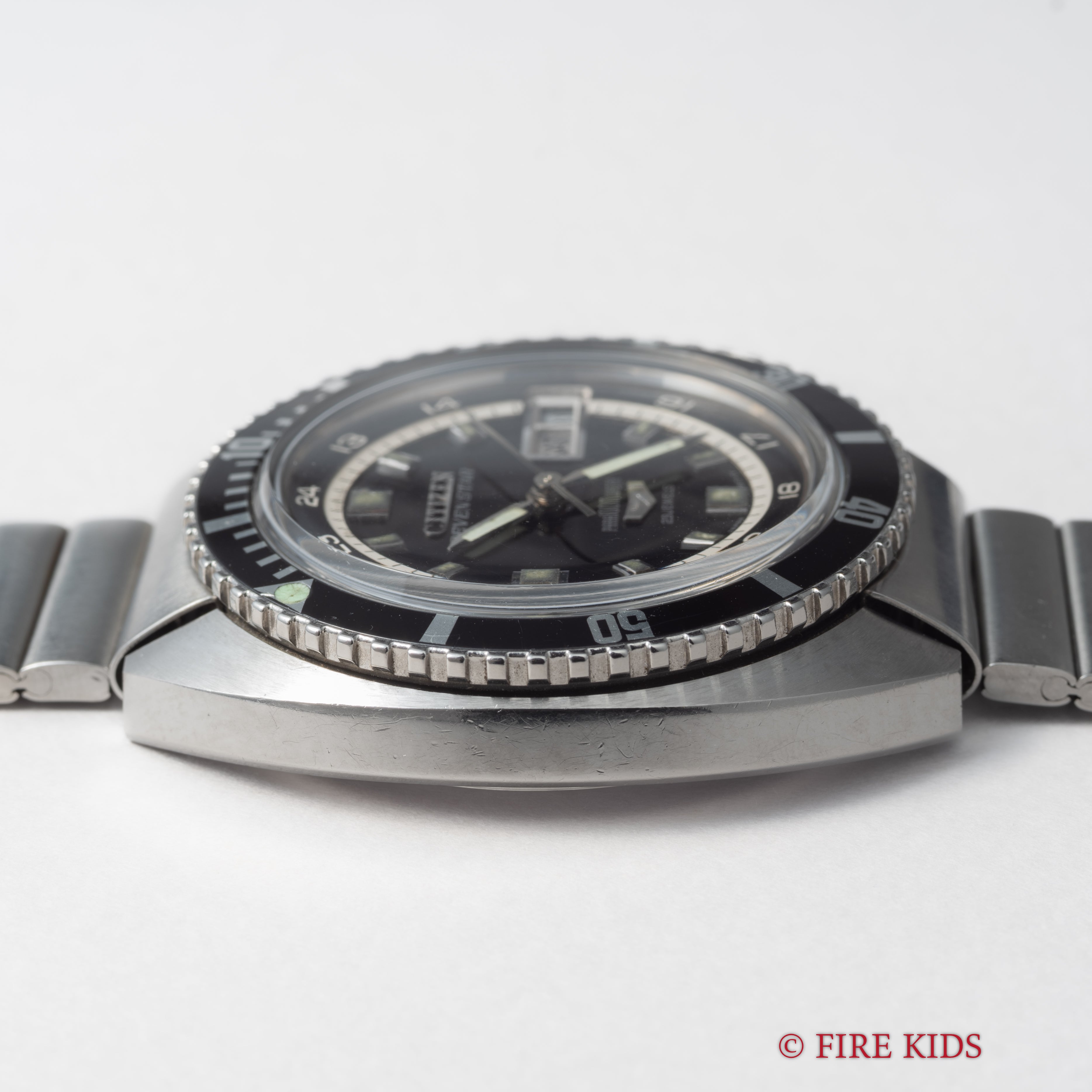 シチズン セブンスター100mダイバー ブラックダイヤル 1969年製 純正ステンレスブレス