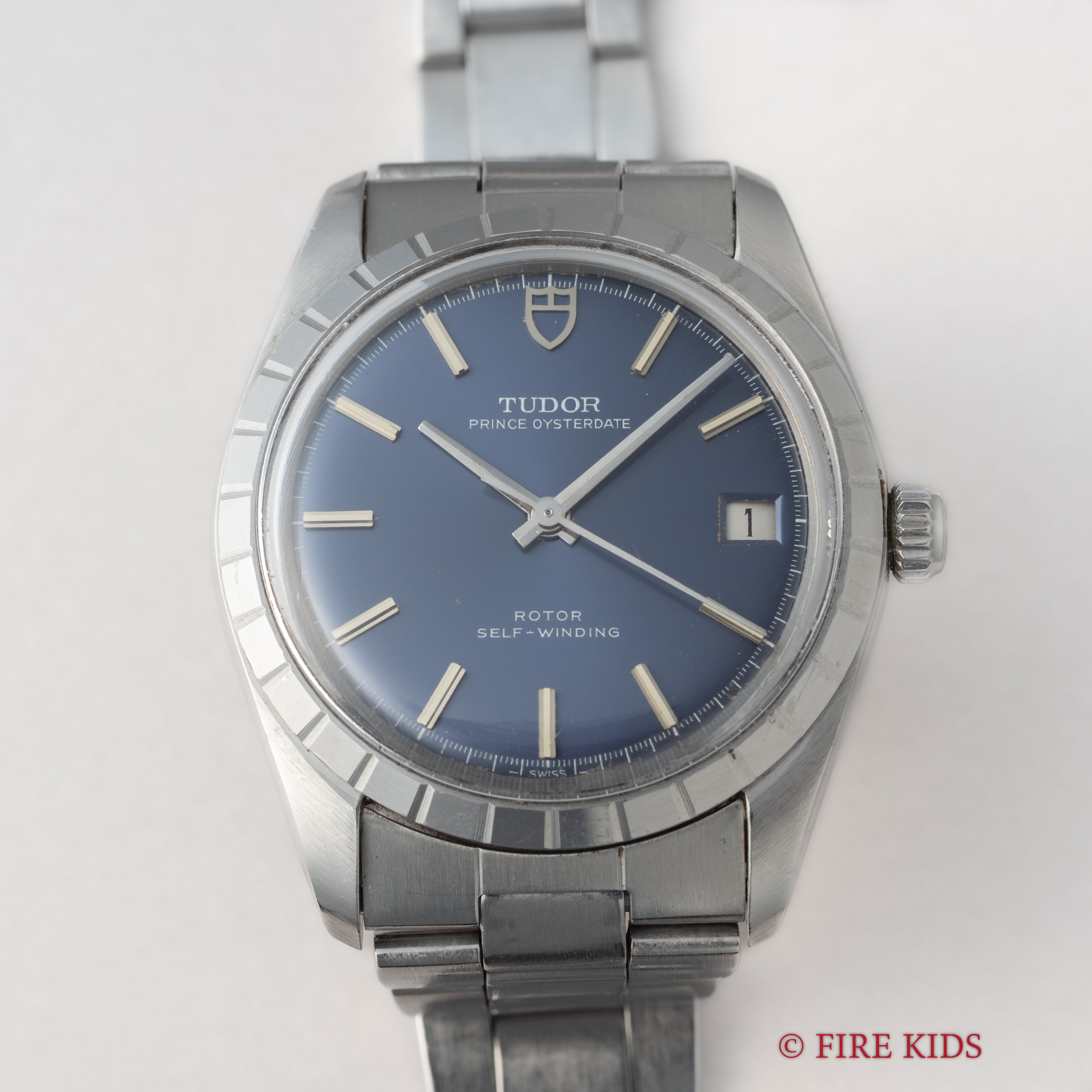 チューダー プリンスオイスターデイト ブルー 1968年製 自動巻き ロレックス純正巻きブレス